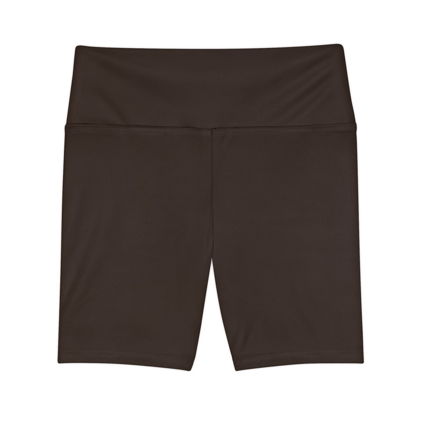 Dark Coffee Chocolate Women's Workout Shorts — High-Waist Biker Shorts for Gym & Yoga