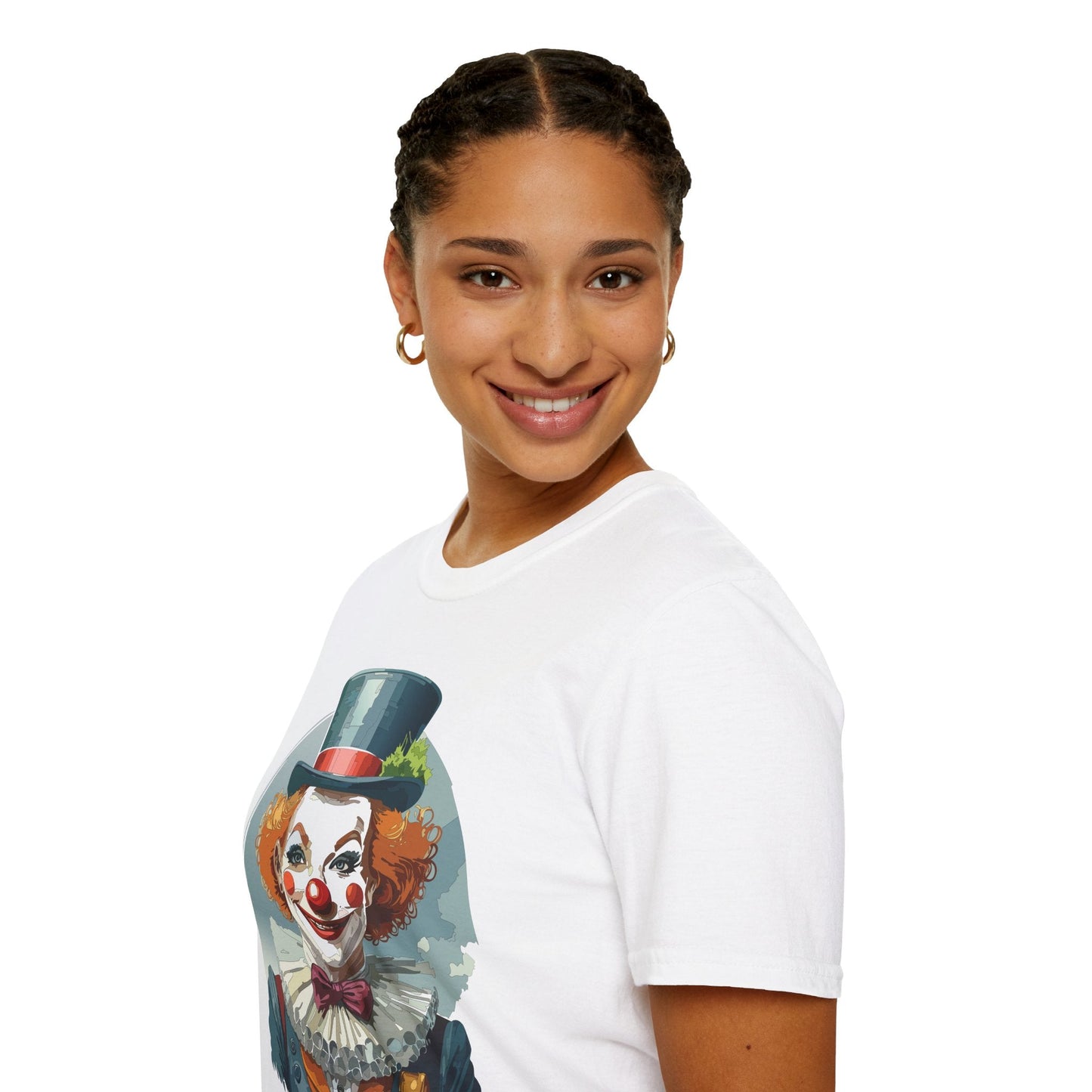 Unisex Clown Shirt Funny Man Circus Design Hundred Percent Ring Spun Cotton Gildan Softstyle Tee