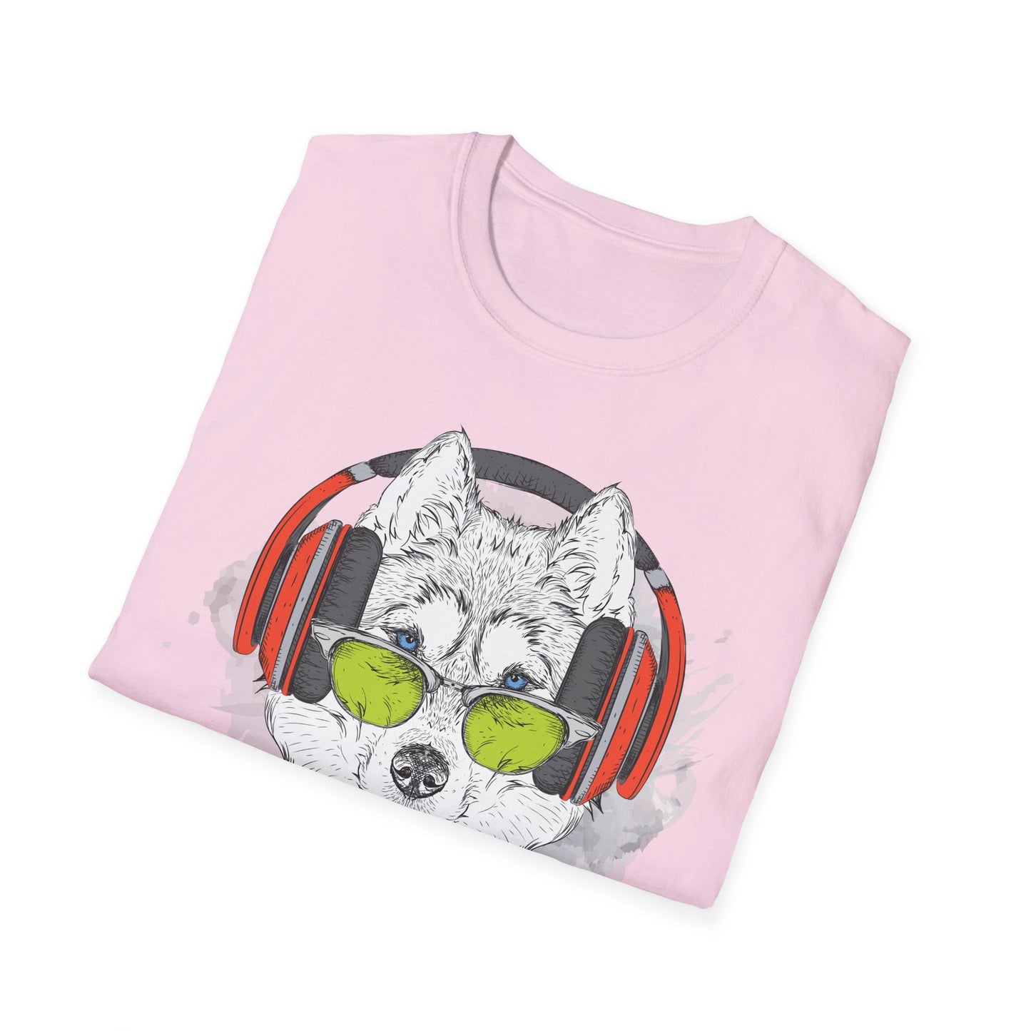 I Love Music Animals Shirt With Headphones Unisex Softstyle Tee Premium Comfort Short Sleeve