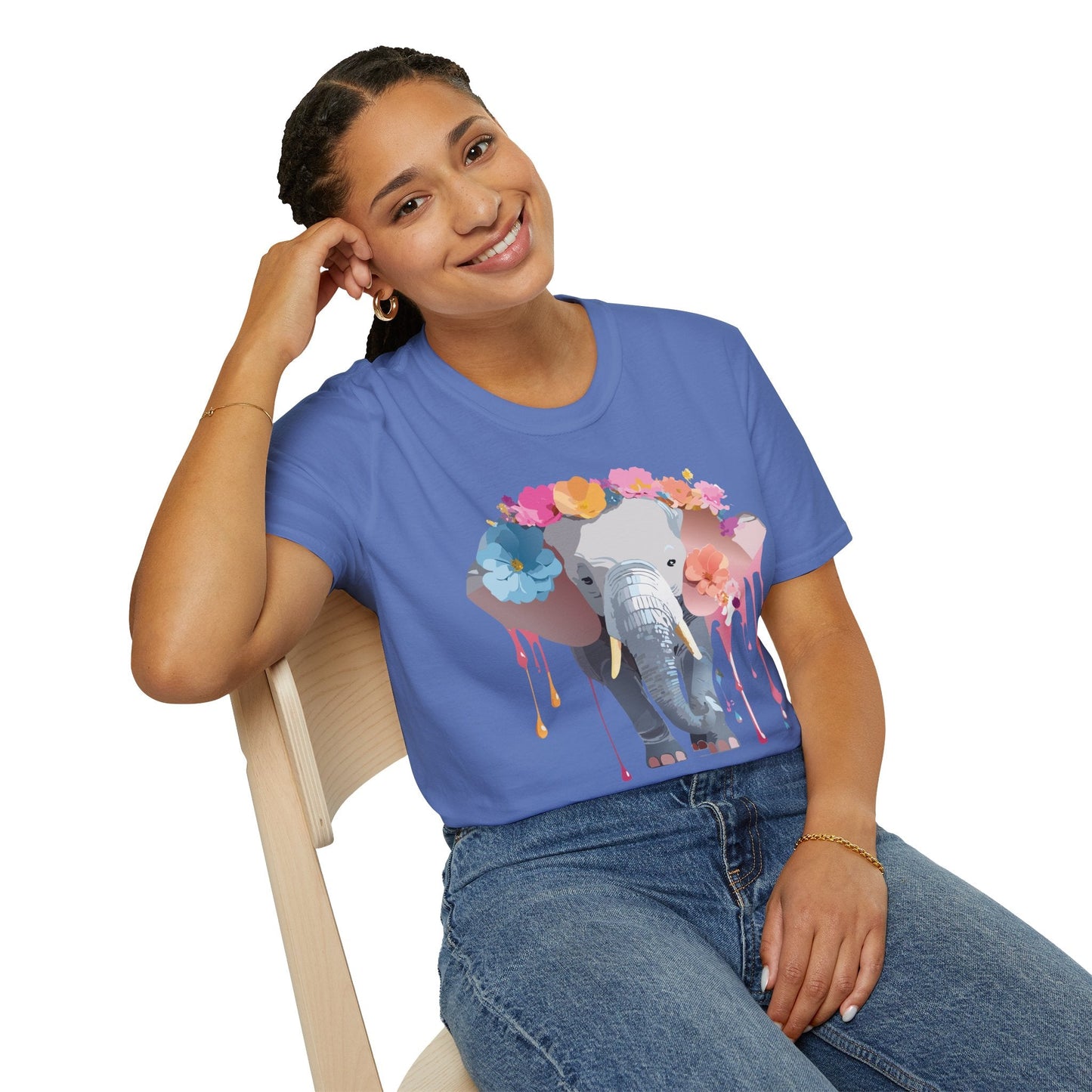 Elephant T Shirt Unisex Softstyle Gildan 64000 Elephant On T Shirt Animation Animals Tee