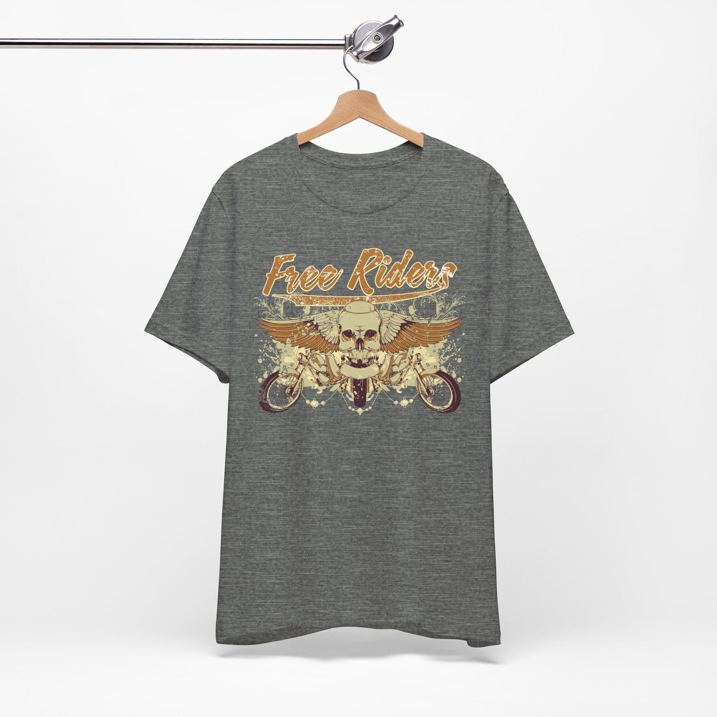 Free Riders Skull Motorcycle Tee Biker Graphic Art Design T-Shirt A-1