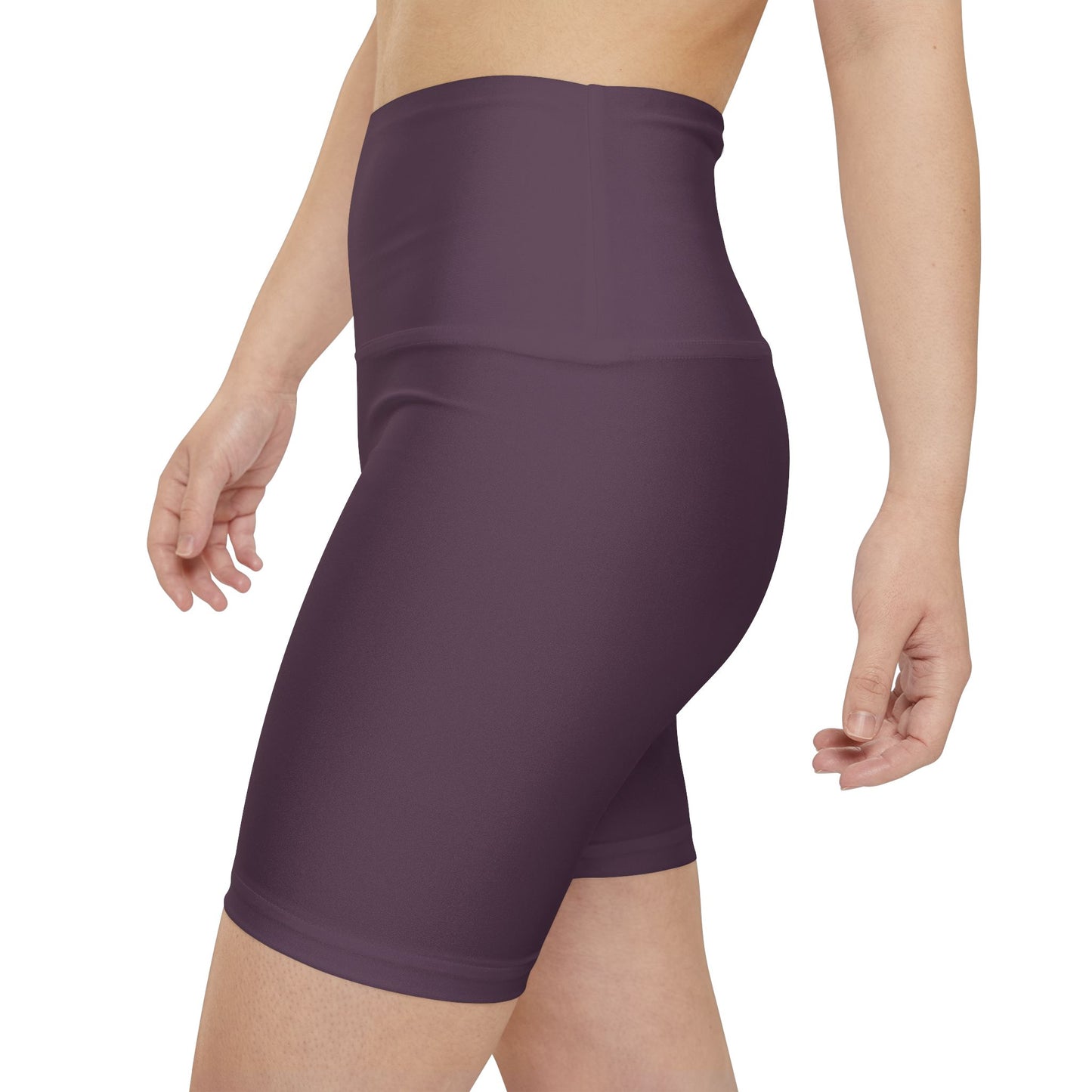 Mauve Shadow Women's Plum High-Waist Workout Shorts — Biker Fitness Shorts