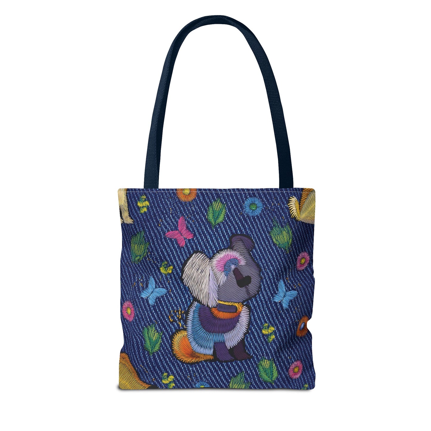 Denim Fabric Imitation Print Unisex Canvas Bag Poly Spun 3 Sizes Tote Bag 191-3
