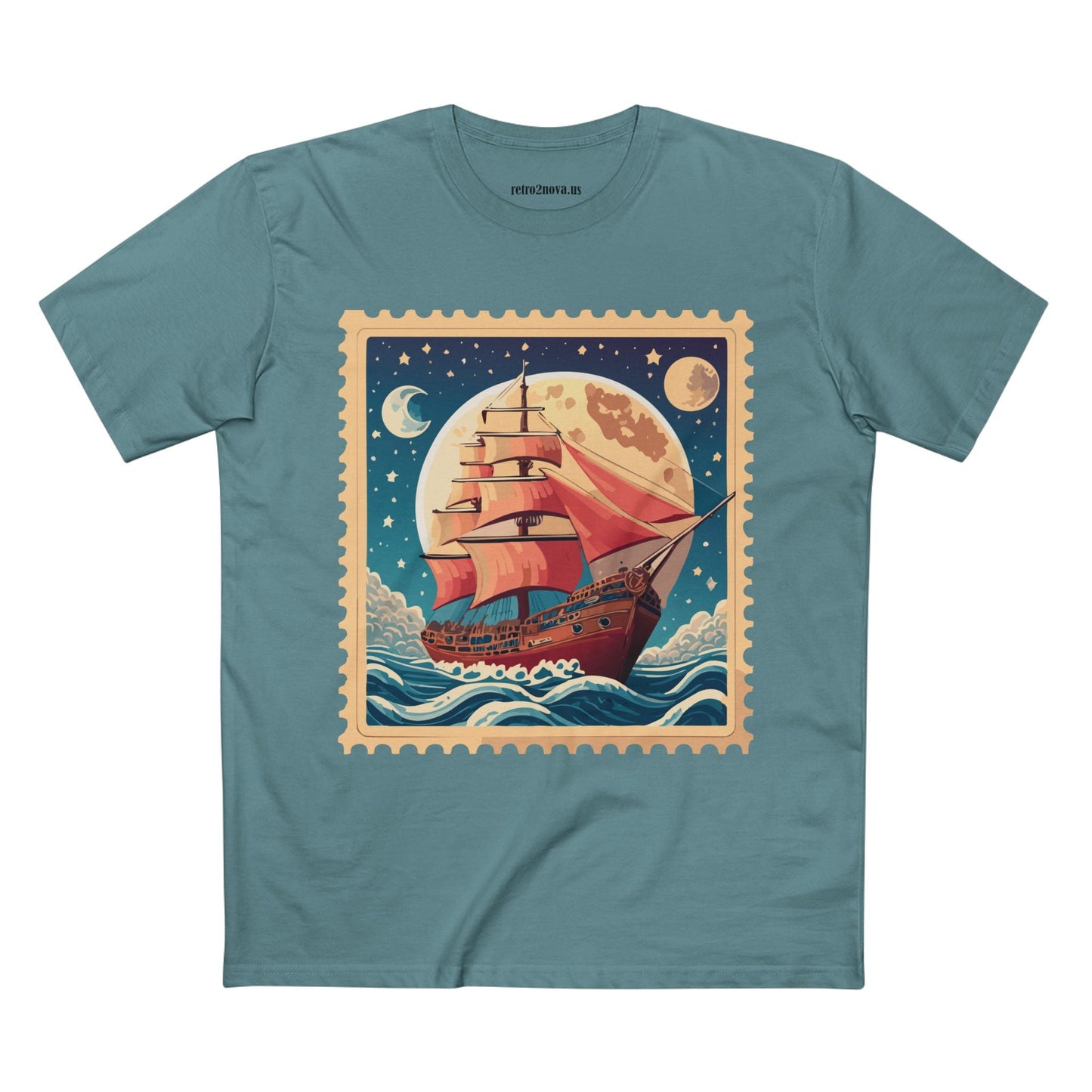 Postage Stamp Shirt Unisex Art Tee Premium Cotton Staple Retro2Nova Art Collection