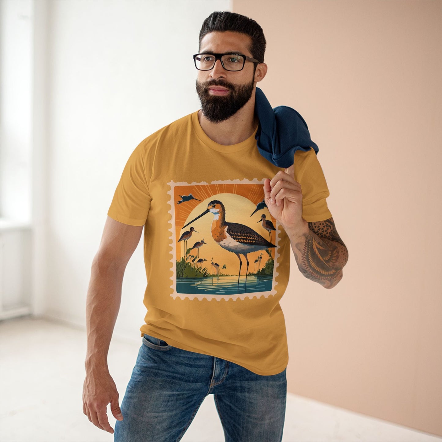 Postage Stamp Shirt Unisex Premium Cotton Tee With Original Art Design Retro2Nova PS 25