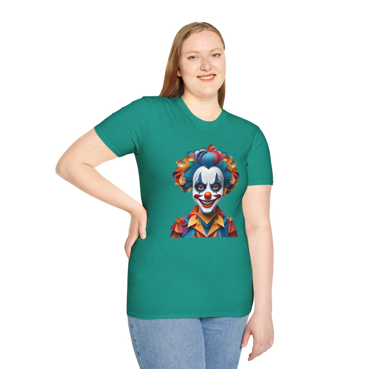 Clown Shirt Unisex T Shirt Short Sleeve Funny Man Circus Tee Gildan Softstyle 64000