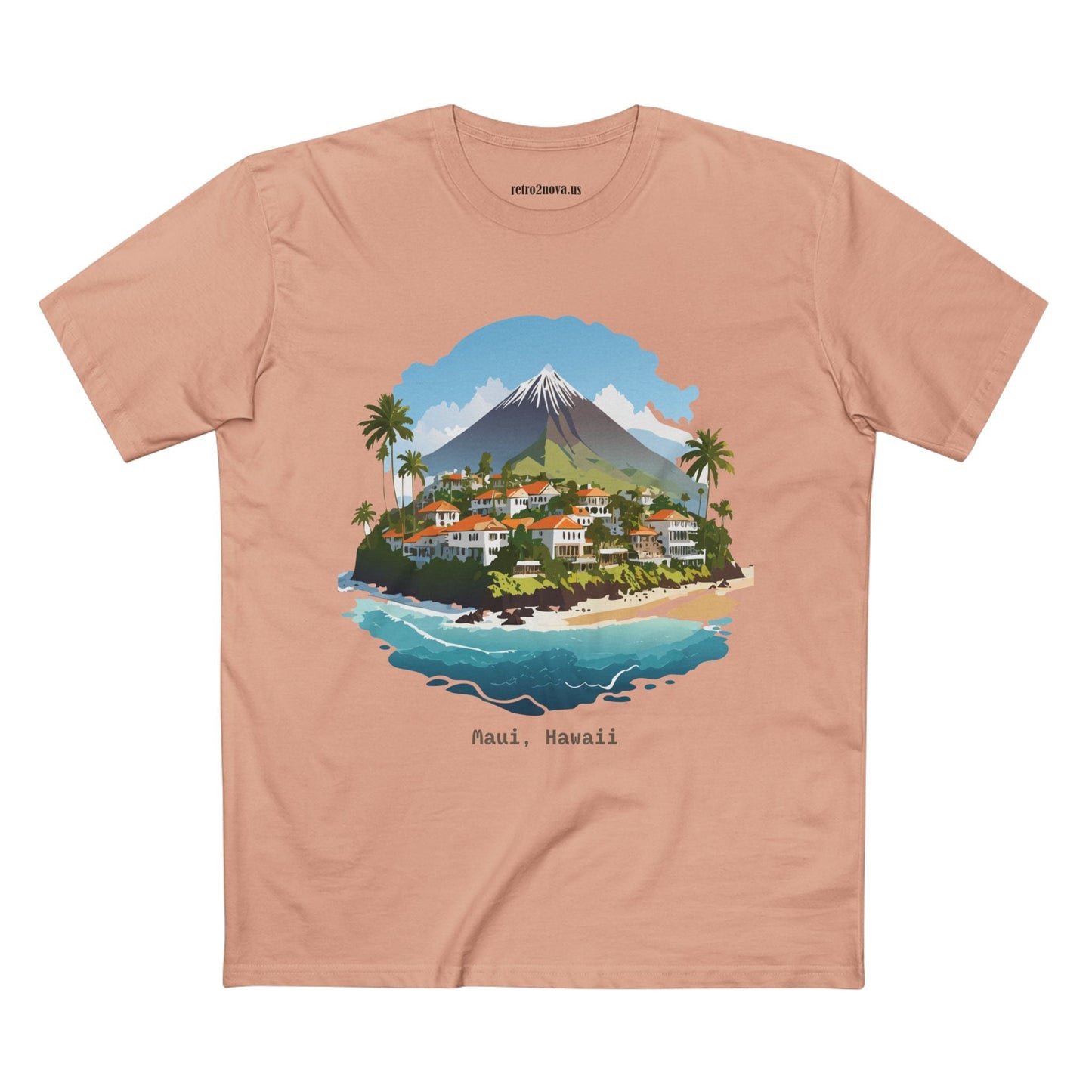 Retro2Nova Travel Shirt Unisex Premium Cotton Tee With Original Hawaii Art Design Art Collection