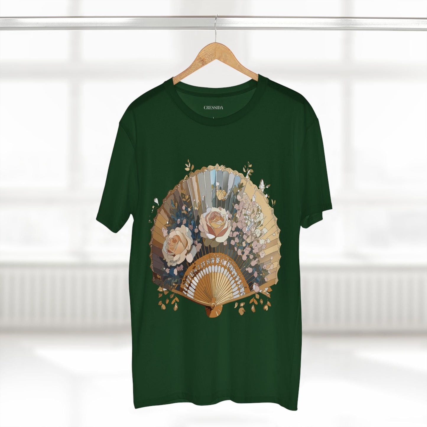 Antique Fan Graphic Design T-Shirt Unisex 100 Cotton Floral Carnival Artwork Tee 6