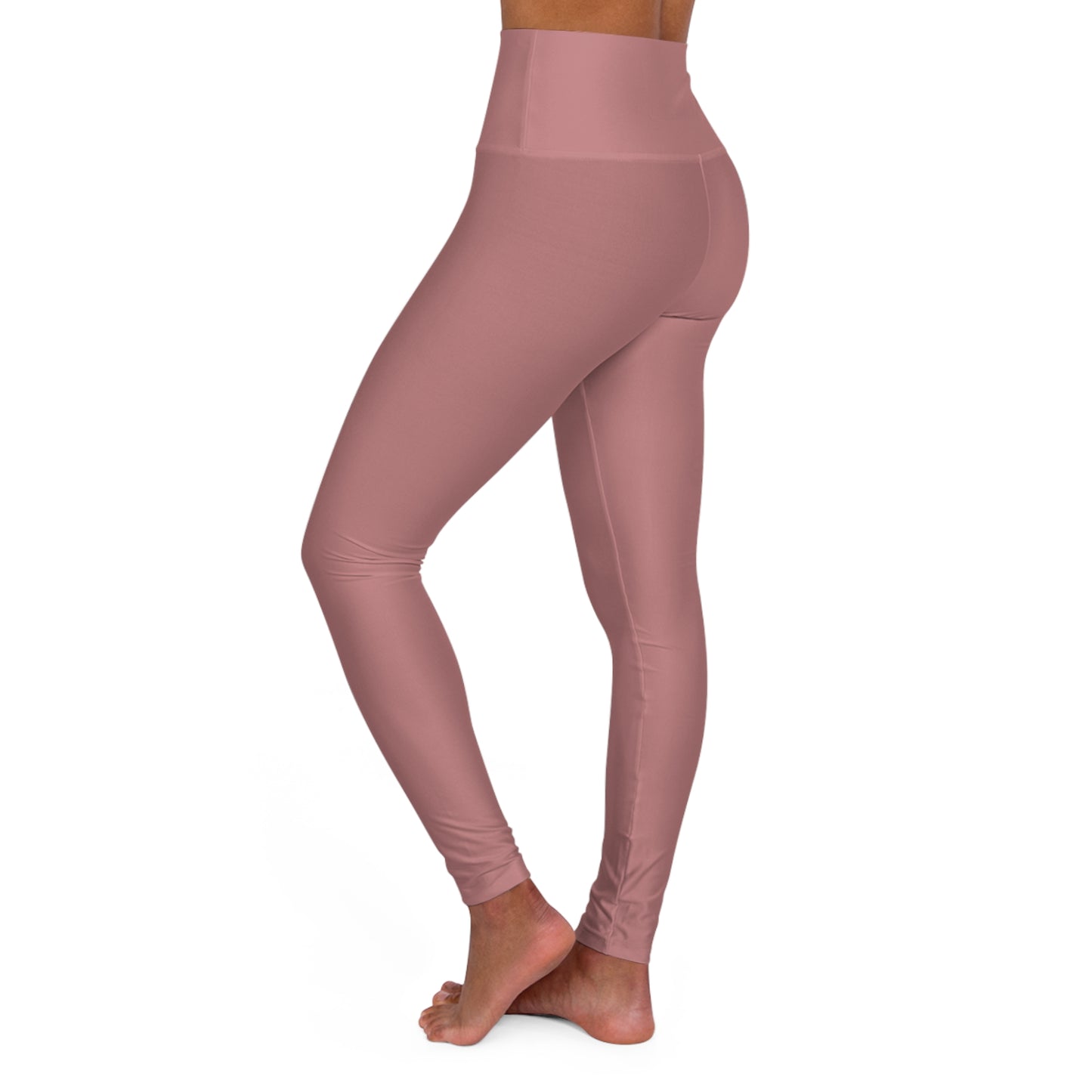 Dusty Rose Coral Color High-Waist Yoga Leggings Women's Seamless Poly-Span Stretchy Pants XS-2XL