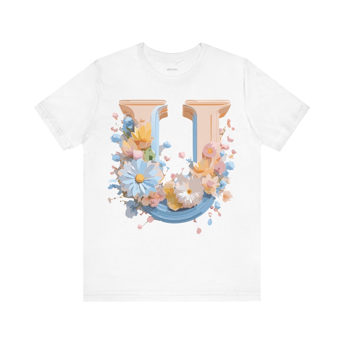 Letter U Shirt Unisex Graphic Tee By Adelpha Vintage Inspired Short Sleeve Art Design
