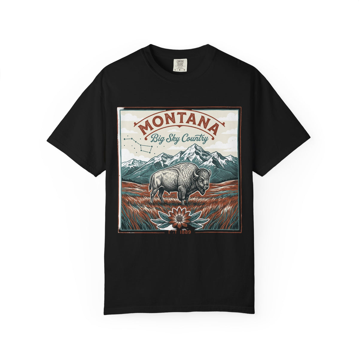 Montana Graphic Unisex Heavyweight Garment-Dyed Travel Tourist Graphic Gift Tee 100 Cotton Comfort Colors T-Shirt