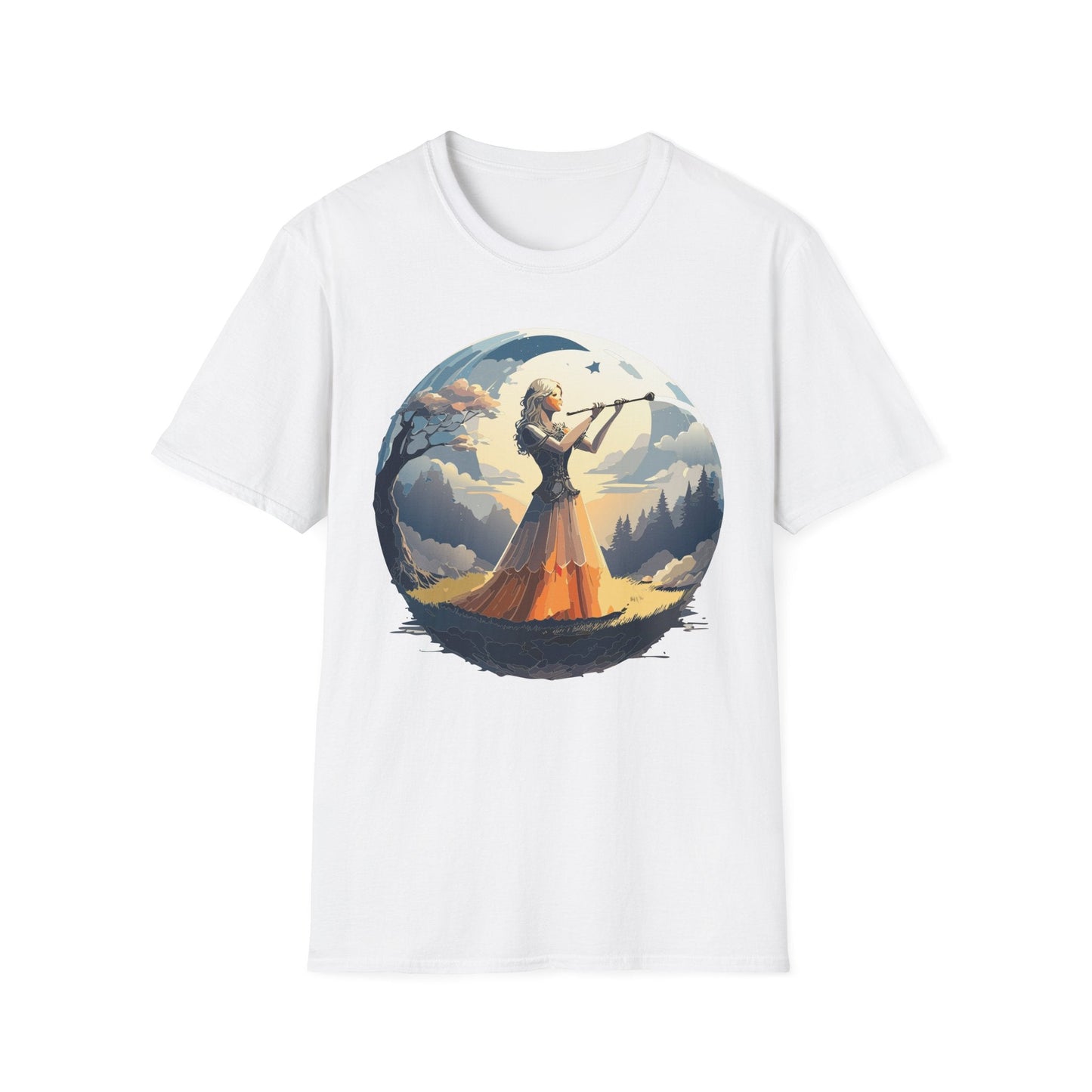 Unisex Softstyle Graphic T Shirt 100 Percent Ring Spun Cotton Art Design Tee For Women