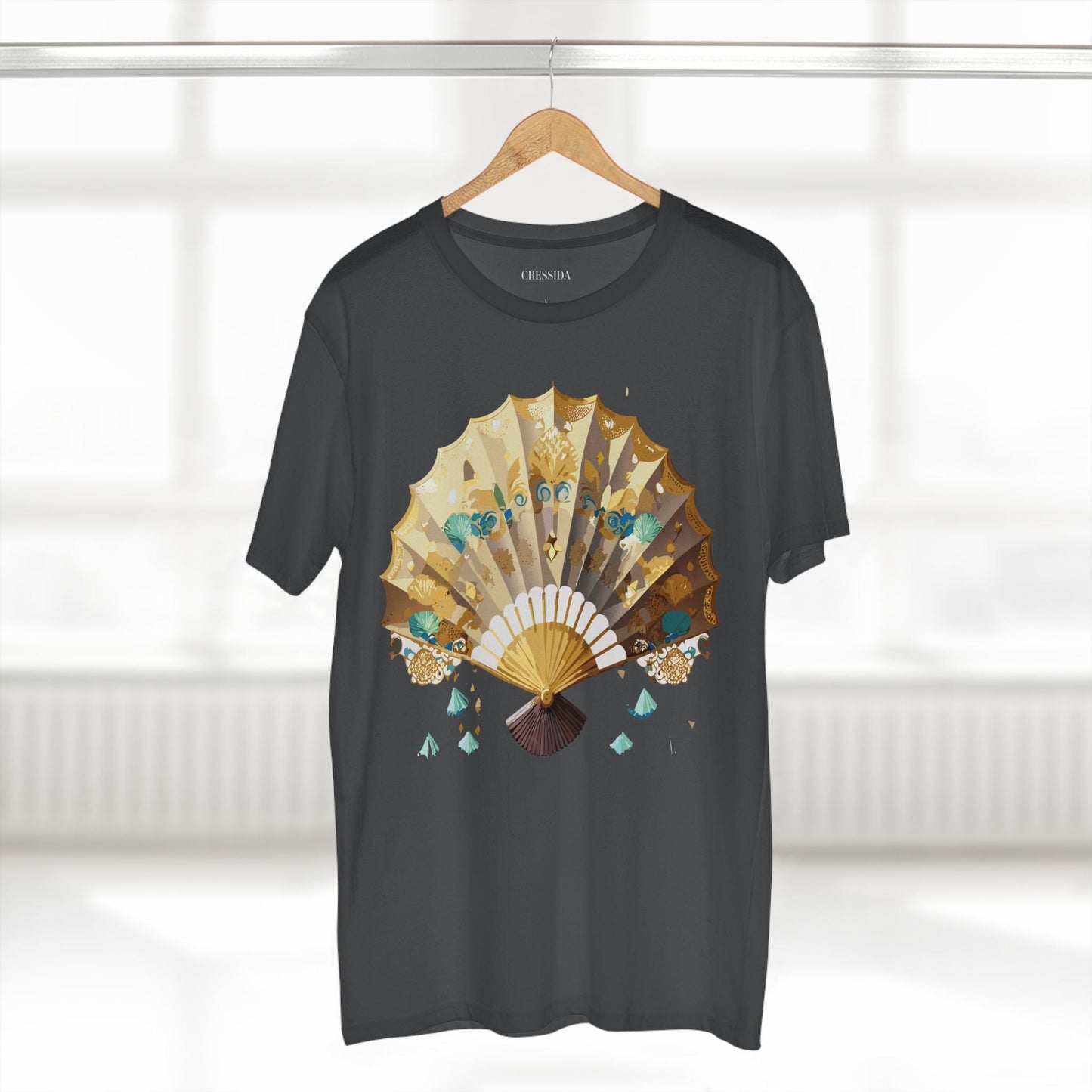 Antique Fan Graphic Design T-Shirt Unisex 100 Cotton Floral Carnival Artwork Tee 16