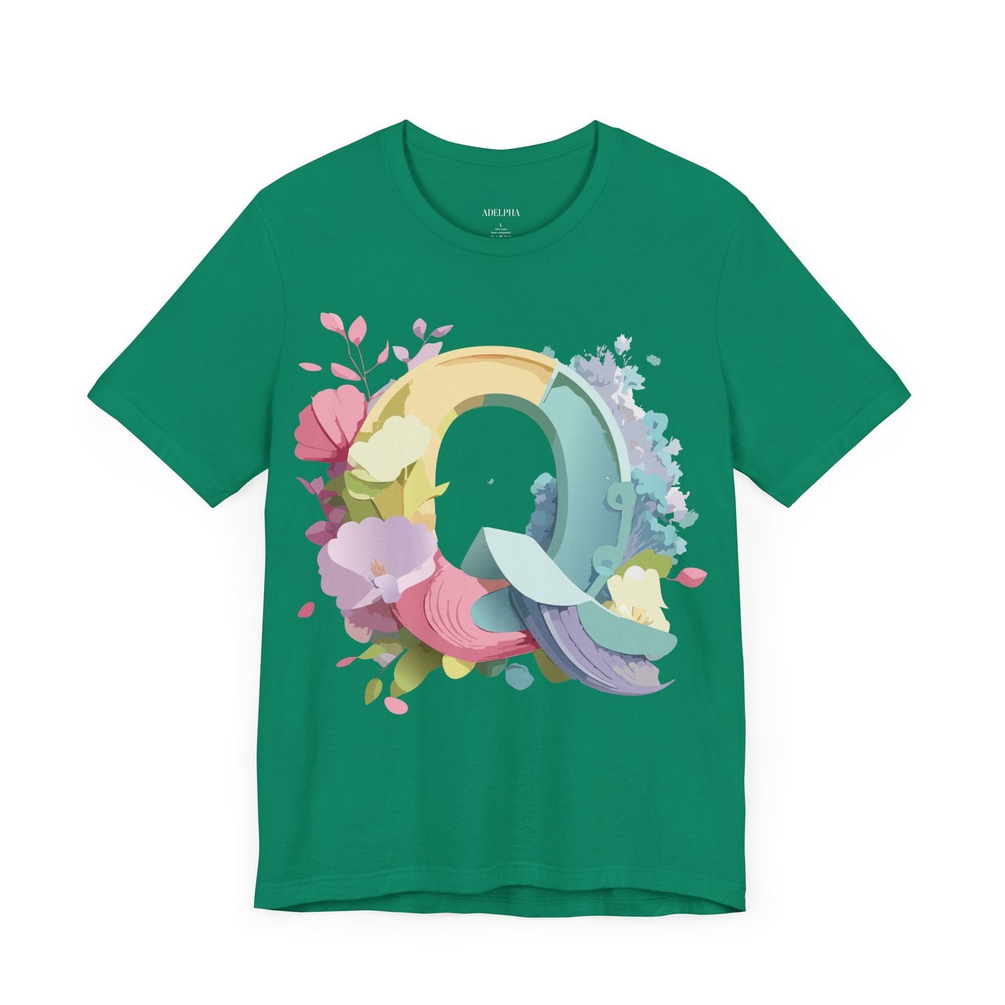 Letter Q Graphic Tee Unisex Short Sleeve Vintage Inspired Art Adelpha Tee Premium Cotton Comfort