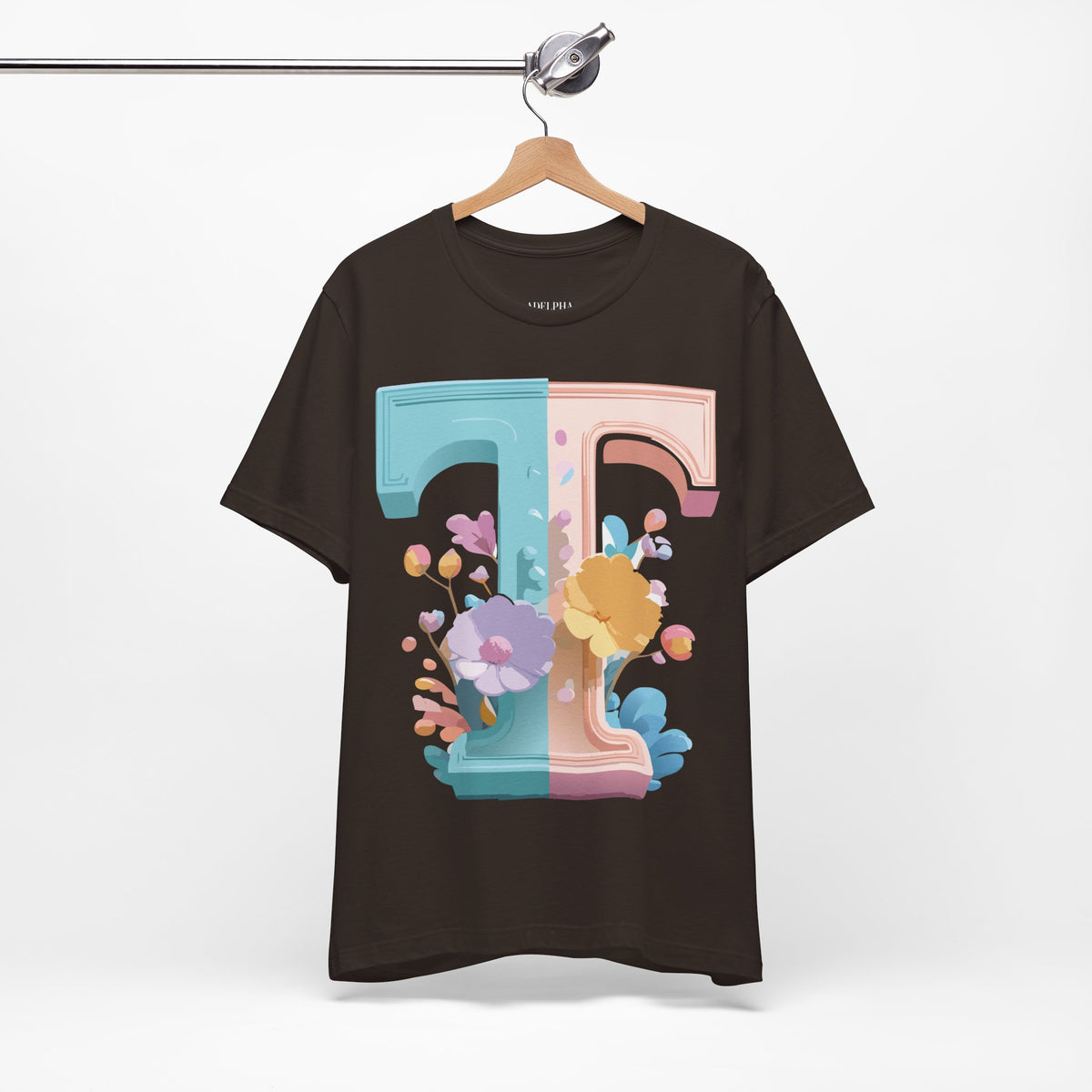 Letter T Graphic Unisex Cotton Bella+Canvas Tee with Art Letter Design