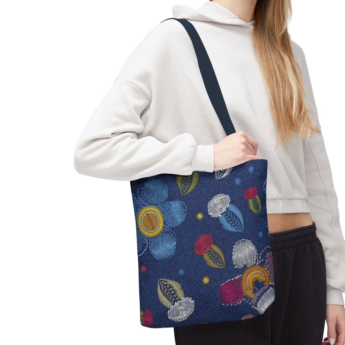 Denim Fabric Imitation Print Unisex Canvas Bag Poly Spun 3 Sizes Tote Bag 159