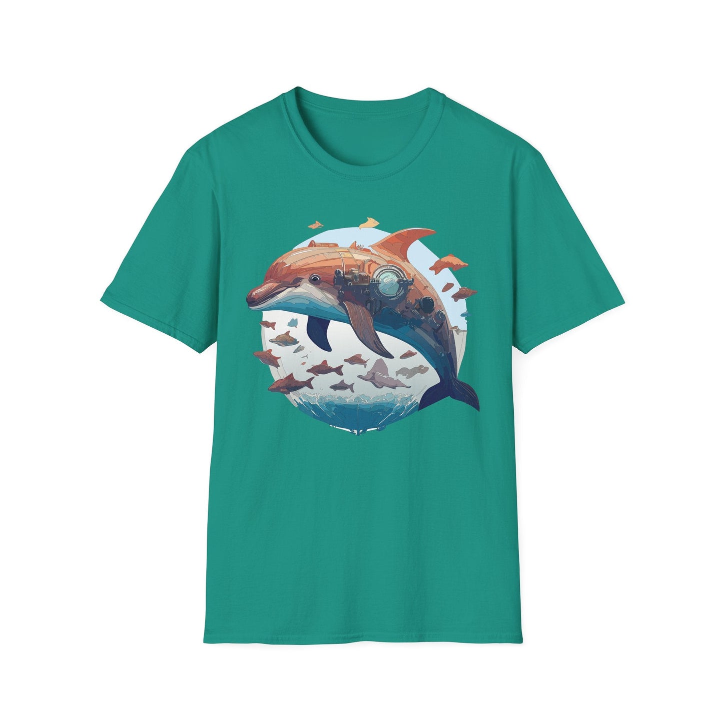 Unisex Dolphin Shirt Softstyle Tee Gildan 64000 Ring Spun Cotton Animal Graphic Design