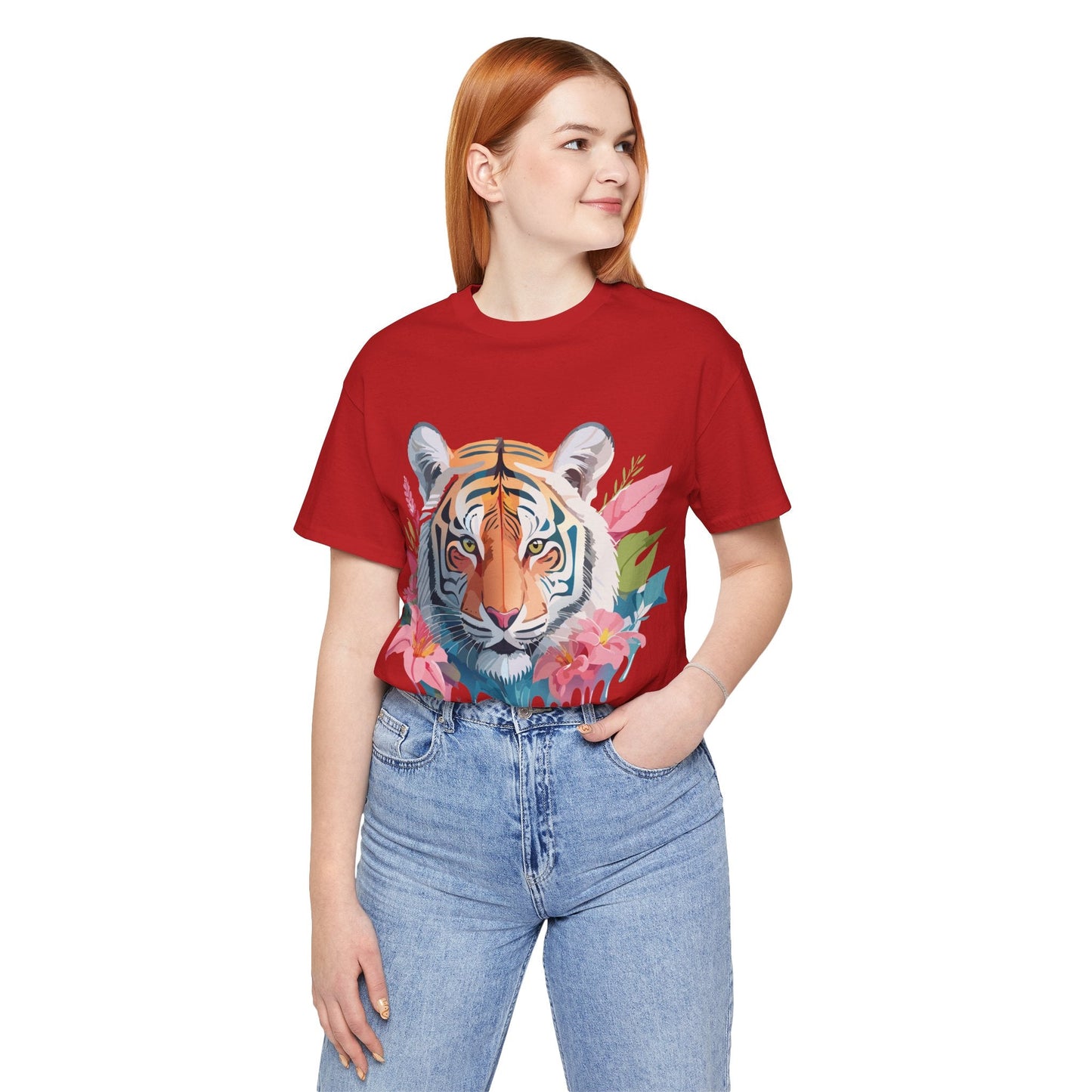 Tiger Graphic Unisex 100 Cotton Vintage Art with Animal Tee 13