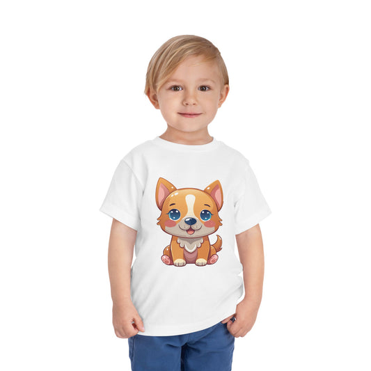 Cute Puppy Toddler Short Sleeve Tee - Adorable Pet Lover Gift (2T-5T)