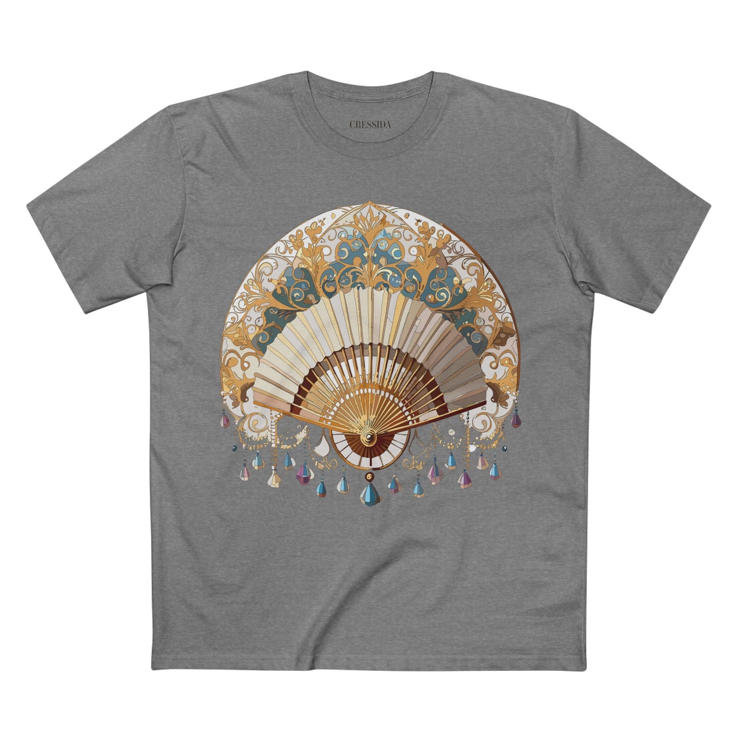 Antique Fan Graphic Design T-Shirt Unisex 100 Cotton Floral Carnival Artwork Tee 23