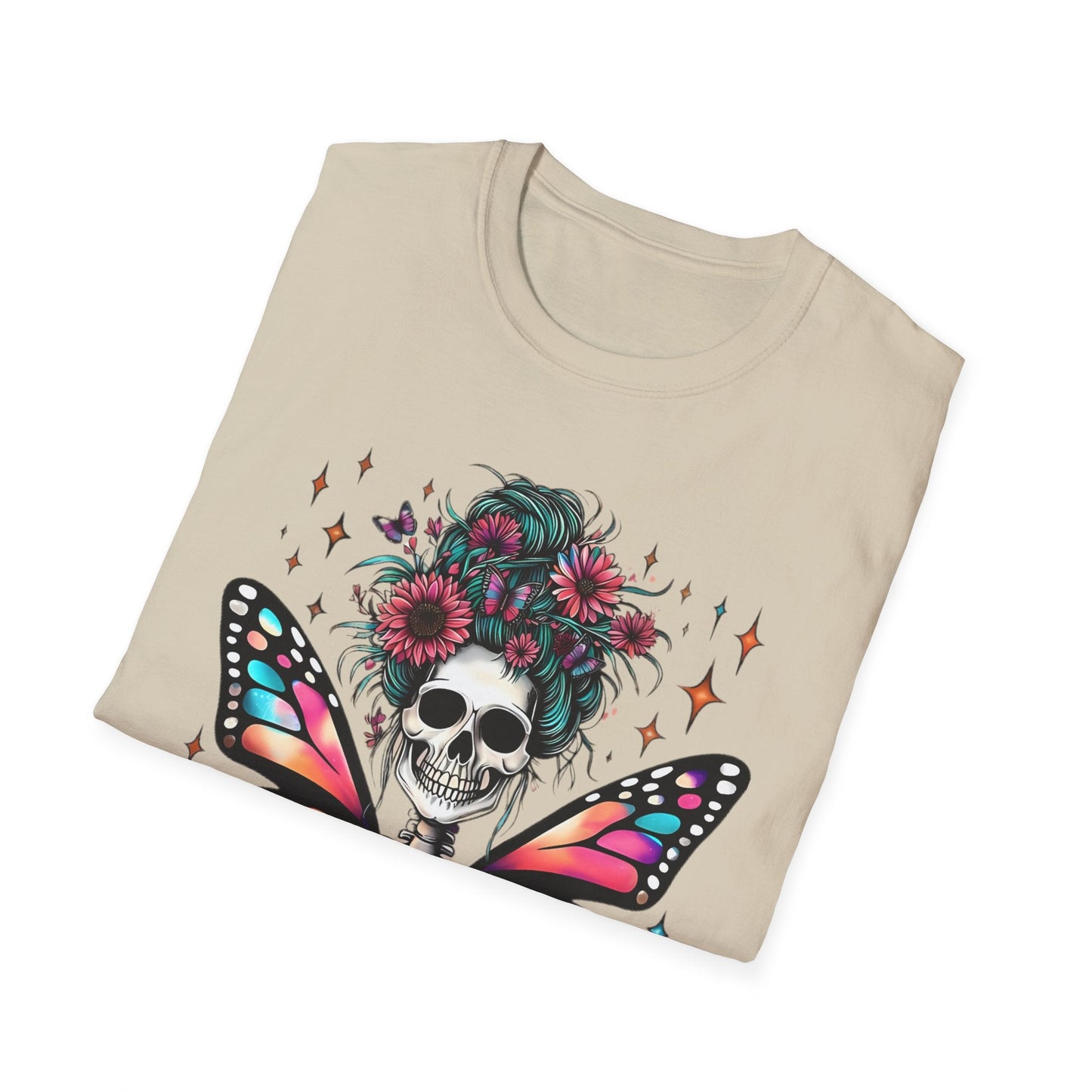 Unisex Skull Graphic Tee Shirt Short Sleeve Skeleton Gildan Softstyle 64000 100 Ring Spun Cotton