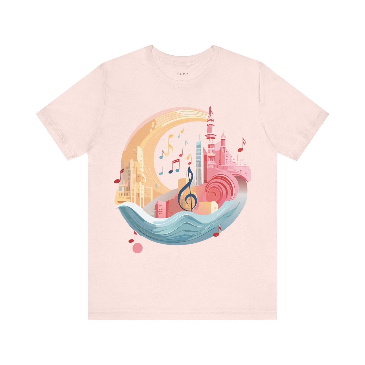 Music Graphic T Shirt Unisex Jersey Short Sleeve Art Design by Adelpha Vintage Inspired Tee