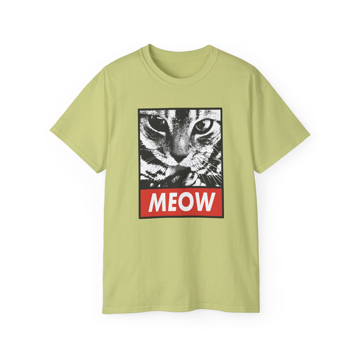 MEOW Cat Face Tee | Retro Pop Art Cat Graphic T-Shirt