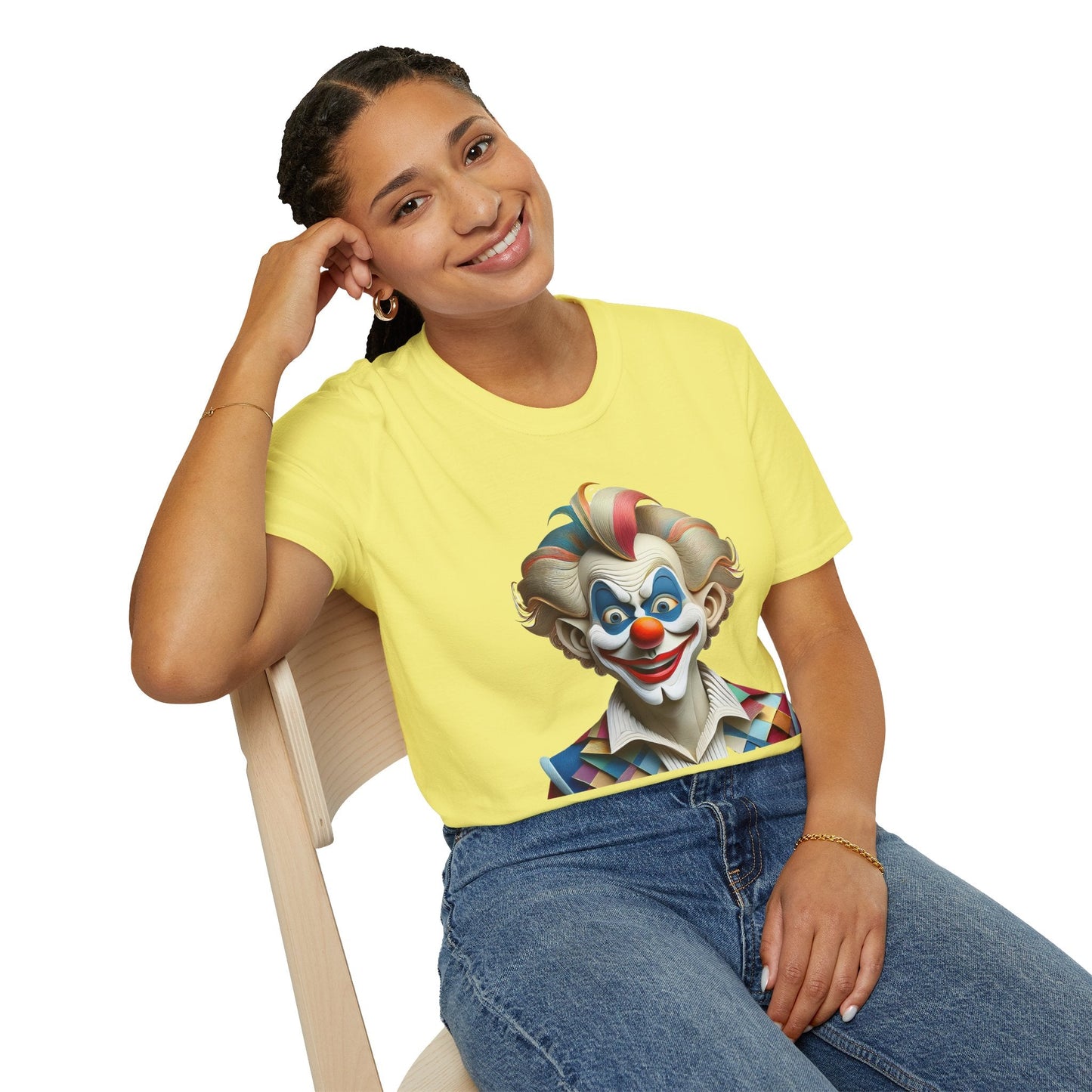 Unisex Clown Shirt Funny Man Circus Tee Softstyle Gildan 64000 Short Sleeve Everyday Comfort