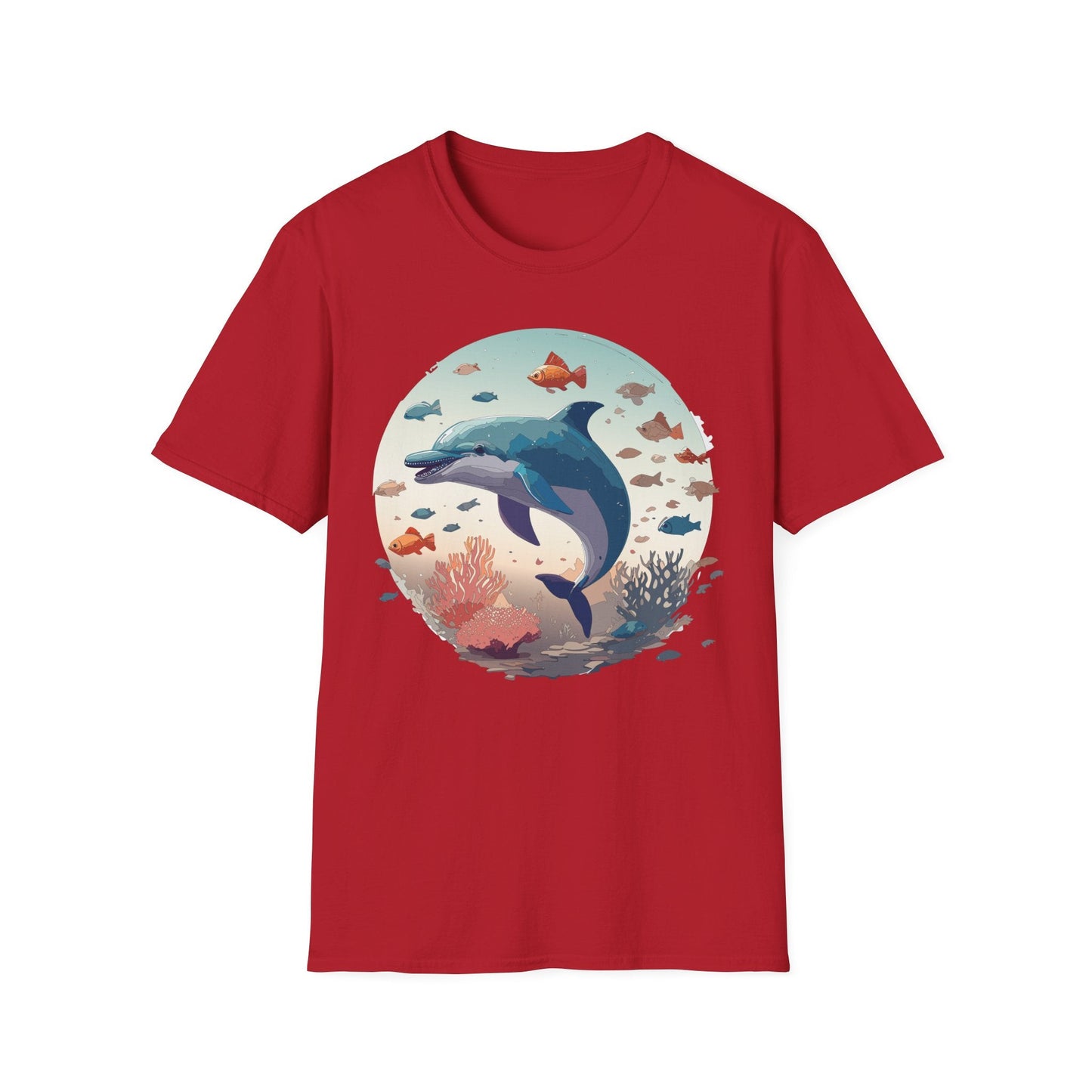Dolphin Shirt Unisex Softstyle T Shirt Gildan 64000 100 Percent Ring Spun Cotton Lightweight Tee