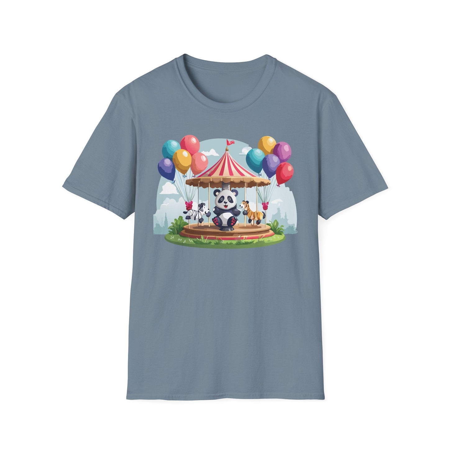 Unisex Panda Shirt Panda Tee Animal Print T Shirt Softstyle 64000 Gildan 100 Percent Ring Spun Cotton