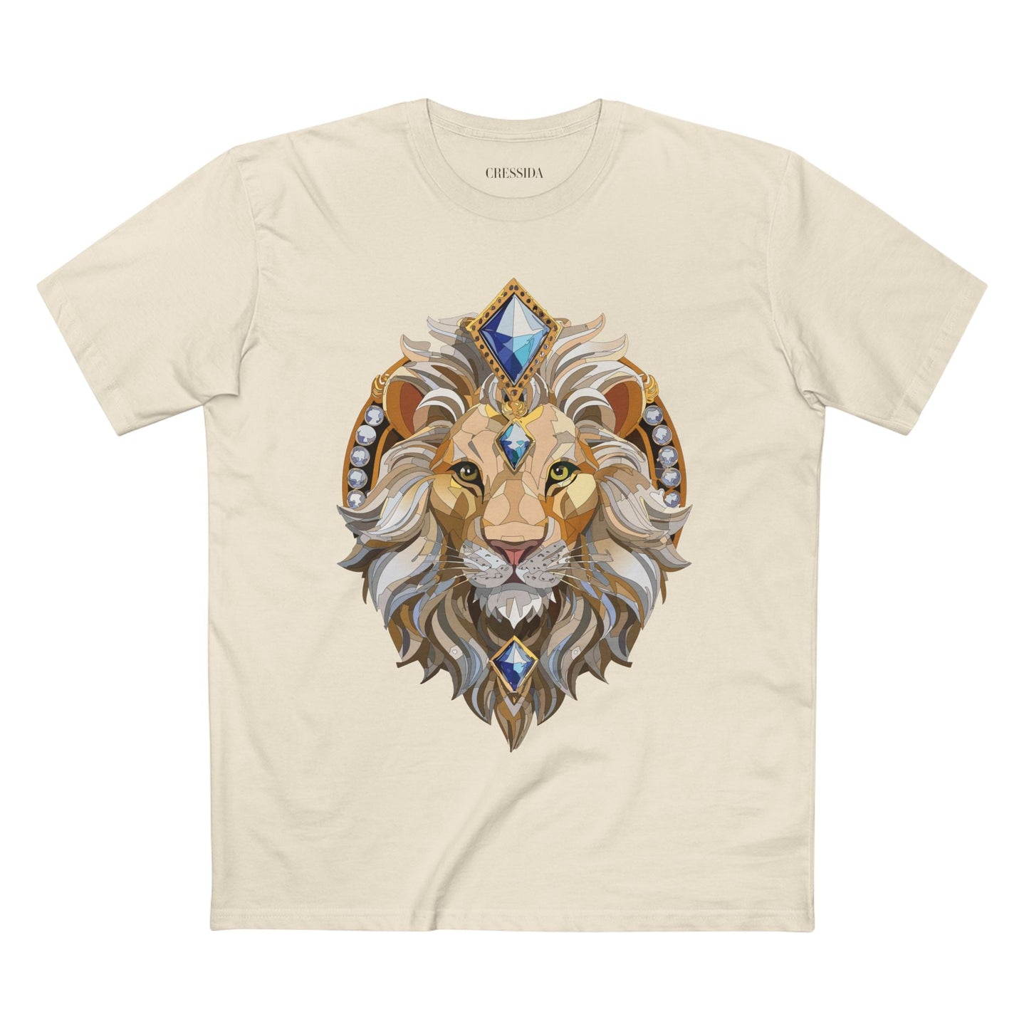Lion Graphic Unisex 100 Cotton Tee With Unique Animal Golden Medallion Art Design 9
