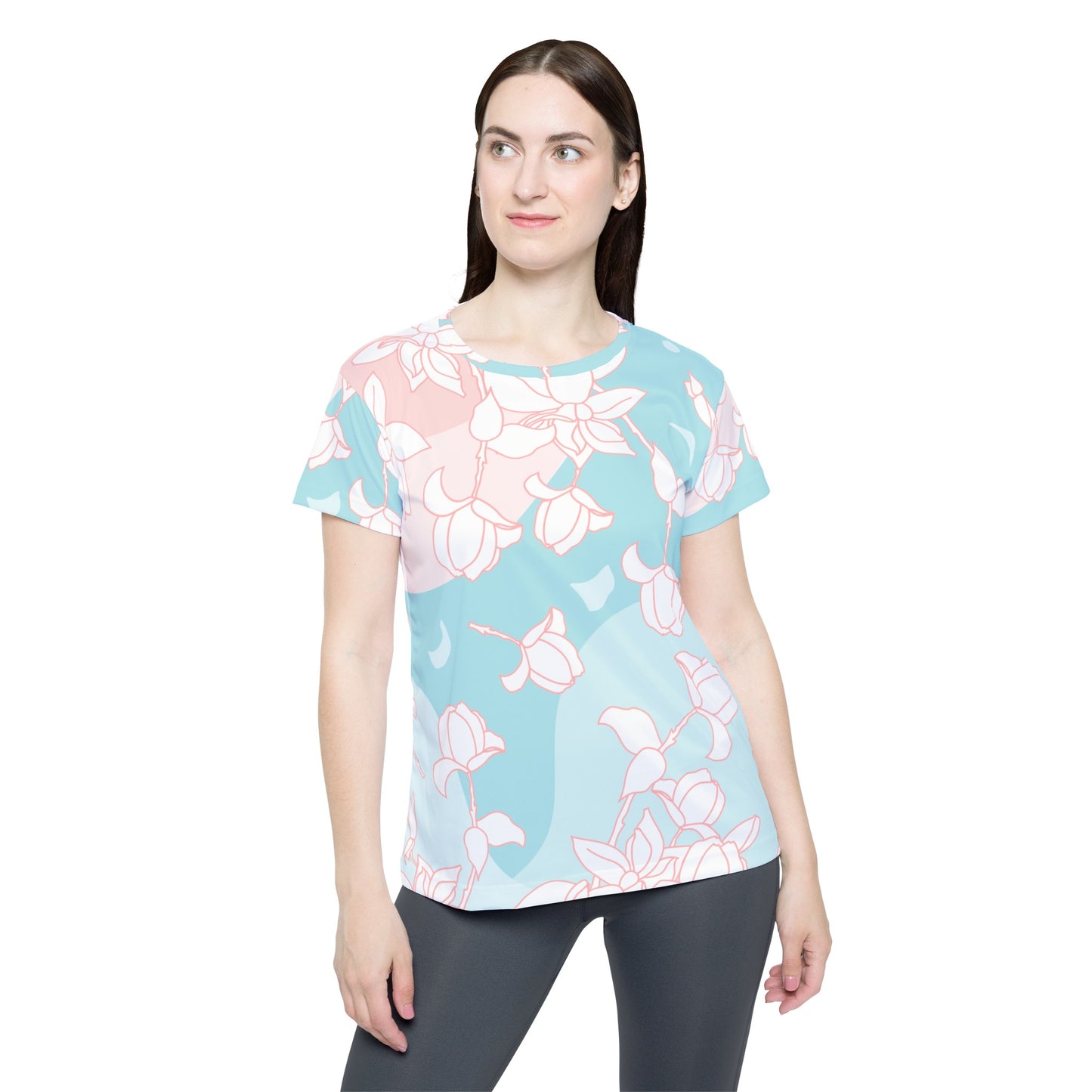 Camiseta de poliéster con estampados florales