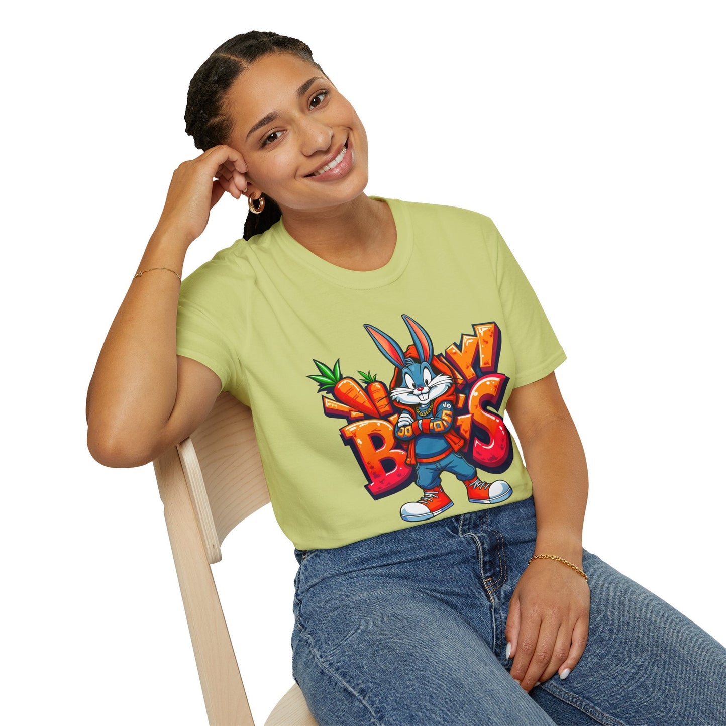 Funny Cartoon Animals T Shirt With Animation Design Unisex Softstyle Graphic Tee Gildan 64000