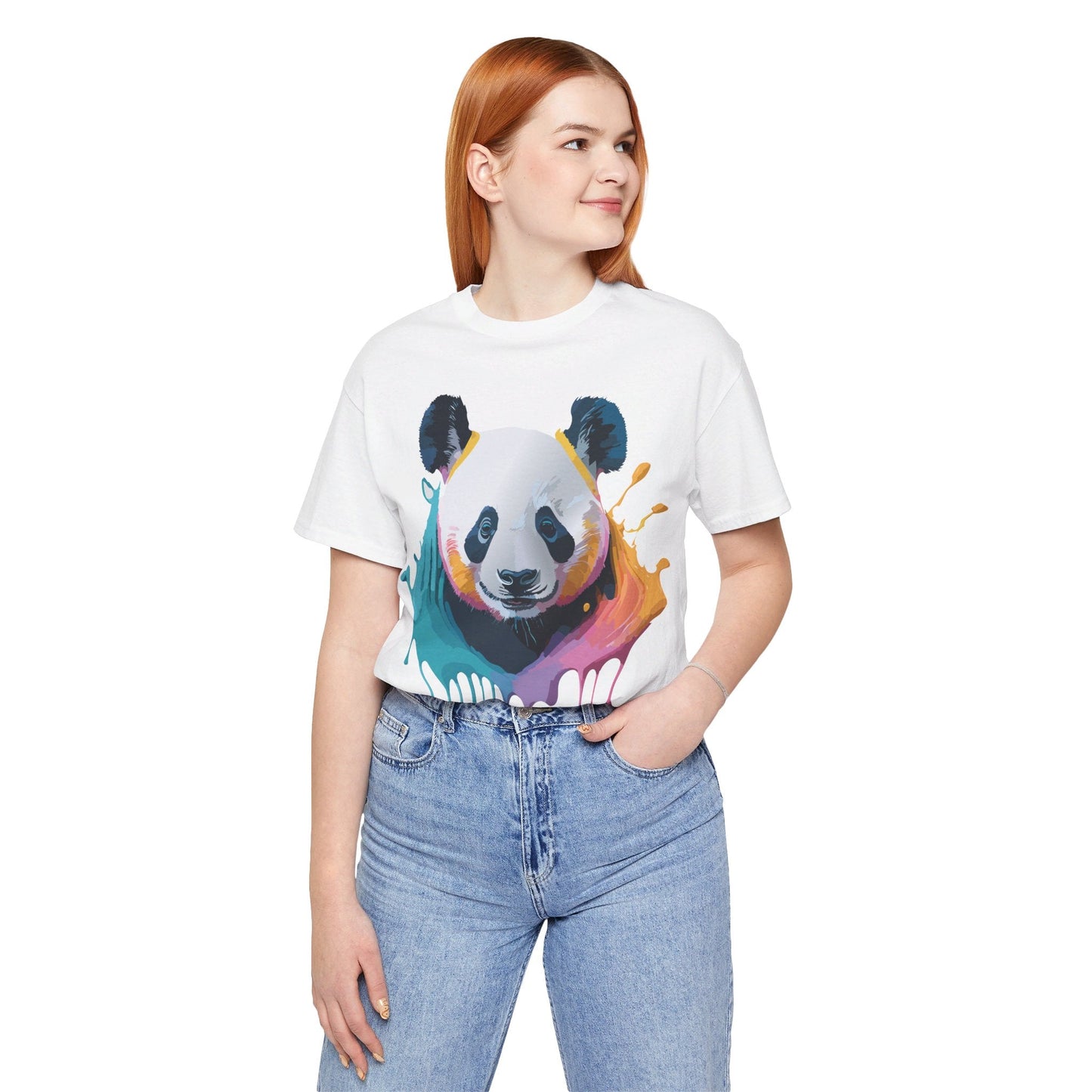 Panda Shirt Unisex Graphic Tee Vintage Inspired Art by Adelpha Premium Jersey Short Sleeve