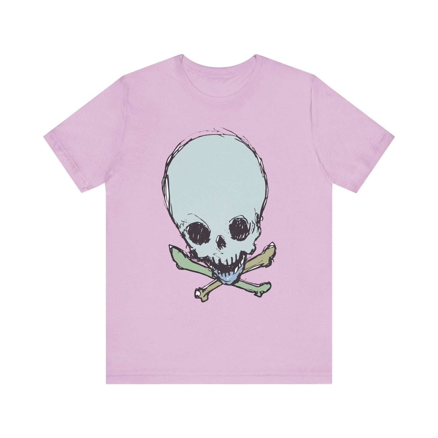 Lt Blue Skull Graphic Design Tee, Skull Shirt, Vintage Tees, Art Design T-Shirt, Vintage Graphic Tee, Art Shirts with Skulls