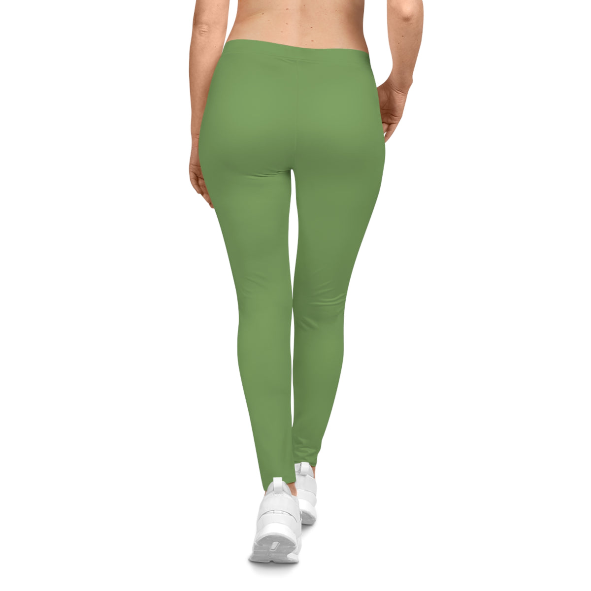Sage Green Color Women's Poly-Span Casual Leggings XS-2XL