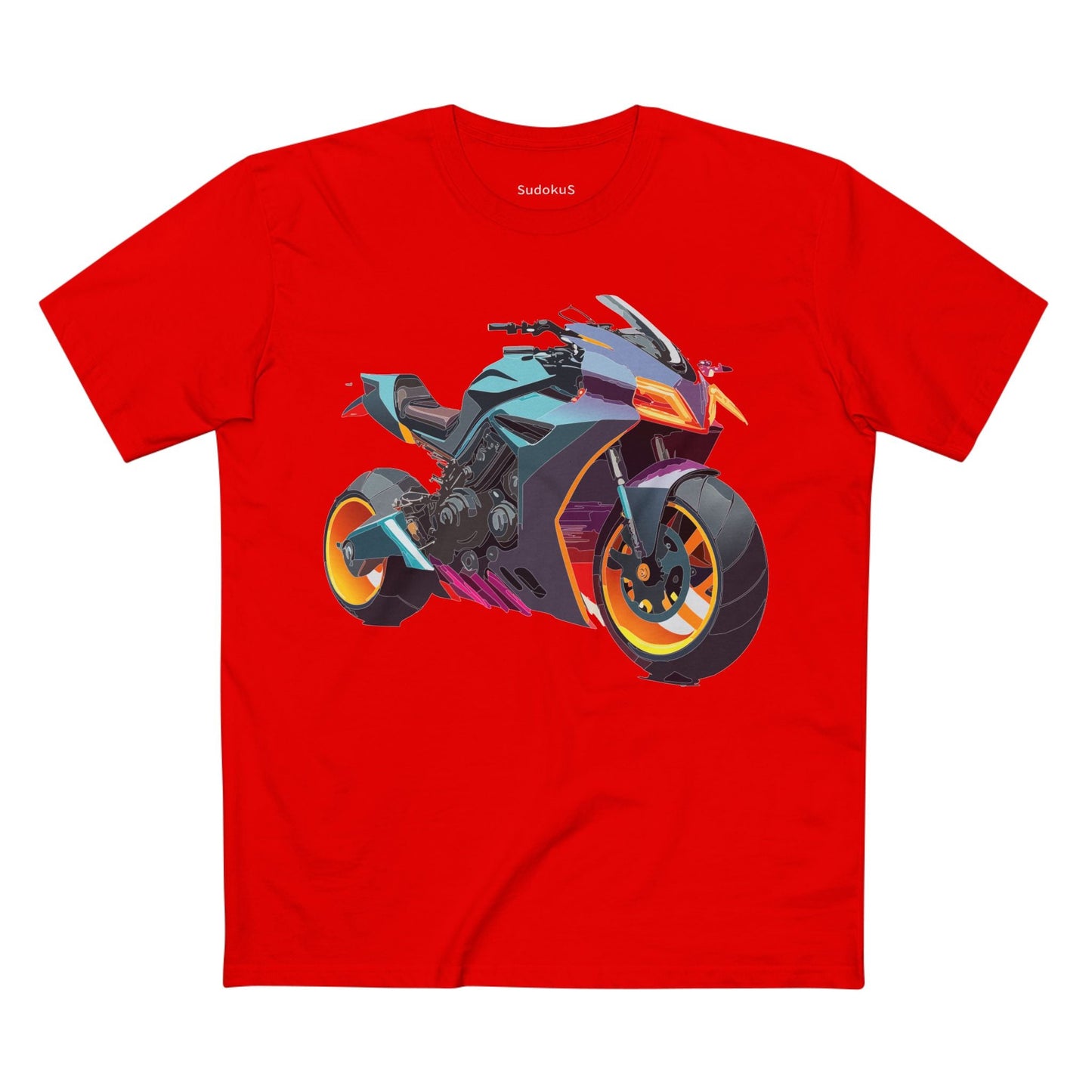 Moto Bike Graphic Unisex 100 Cotton Staple Tee 16