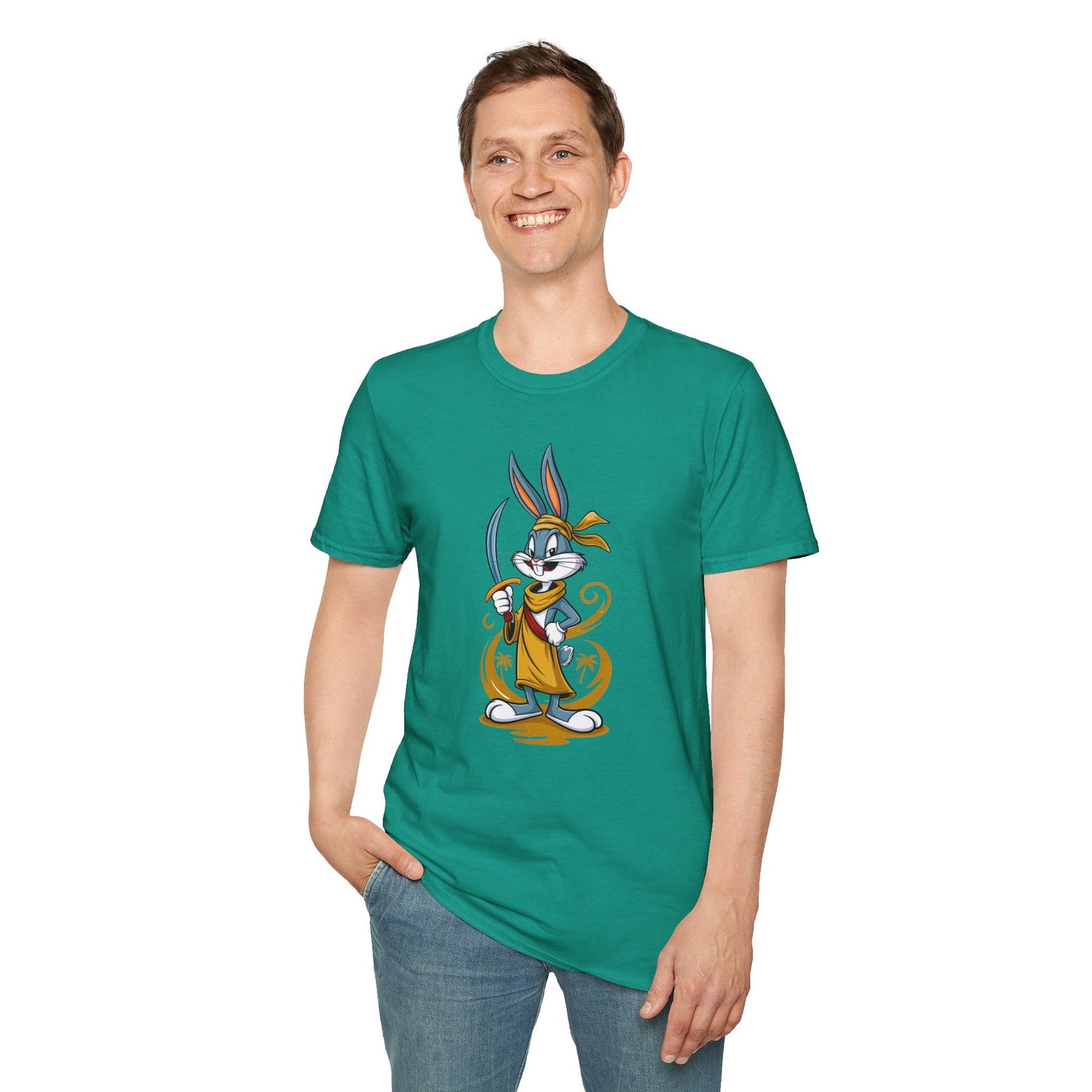 Cartoon Bunny Graphic Unisex Cotton Animal Animation Artwork Design Tee 27