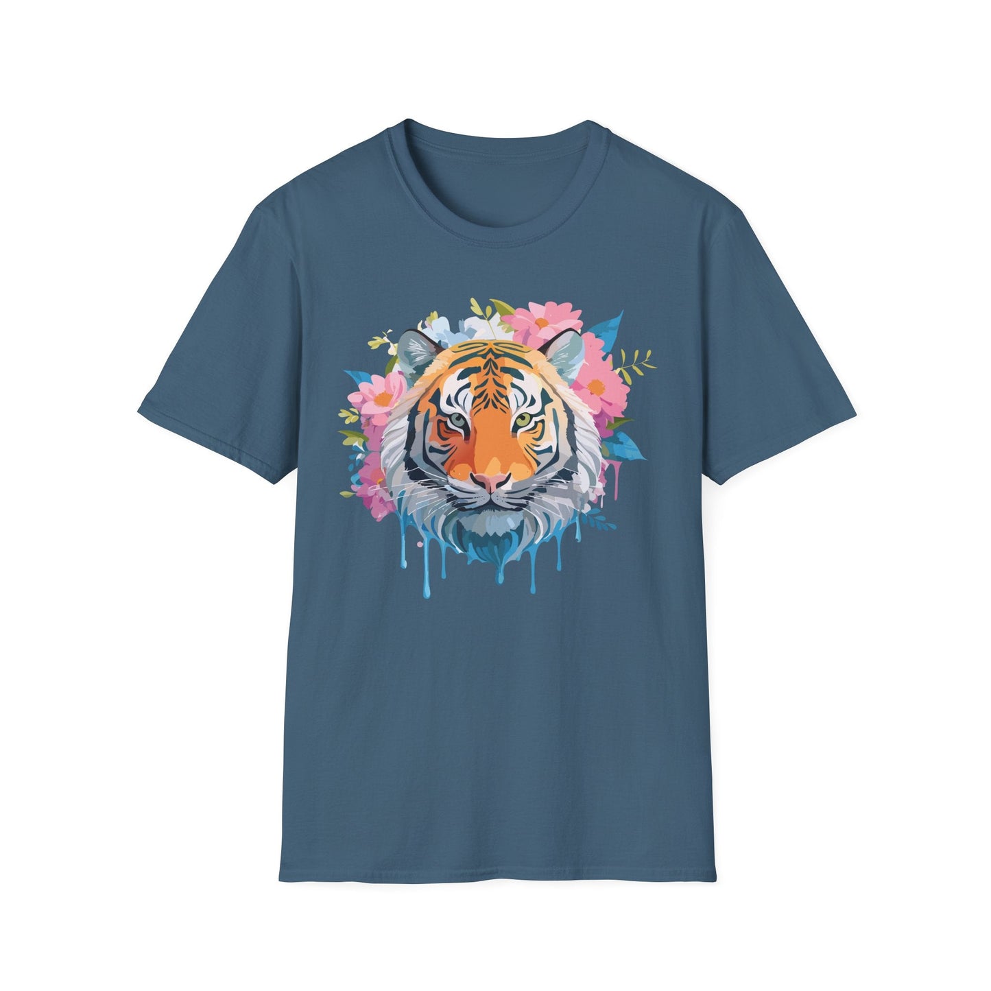 Tiger Print Shirt Unisex Short Sleeve Tee Gildan Softstyle 64000