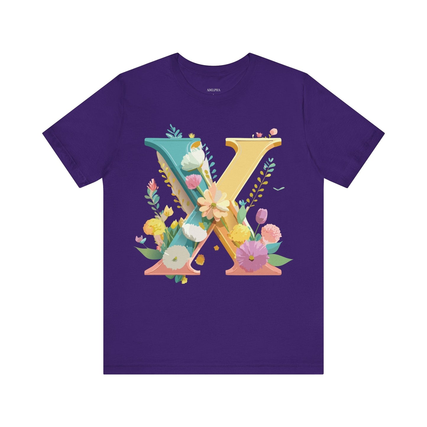 Letter X Shirt Unisex Graphic Tee Adelpha Vintage Inspired Artwork Short Sleeve Edition