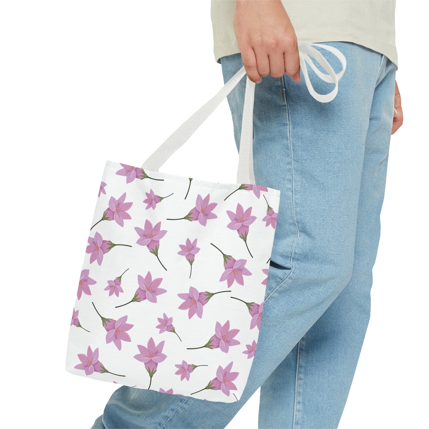 Canvastasche mit floralen Prints 