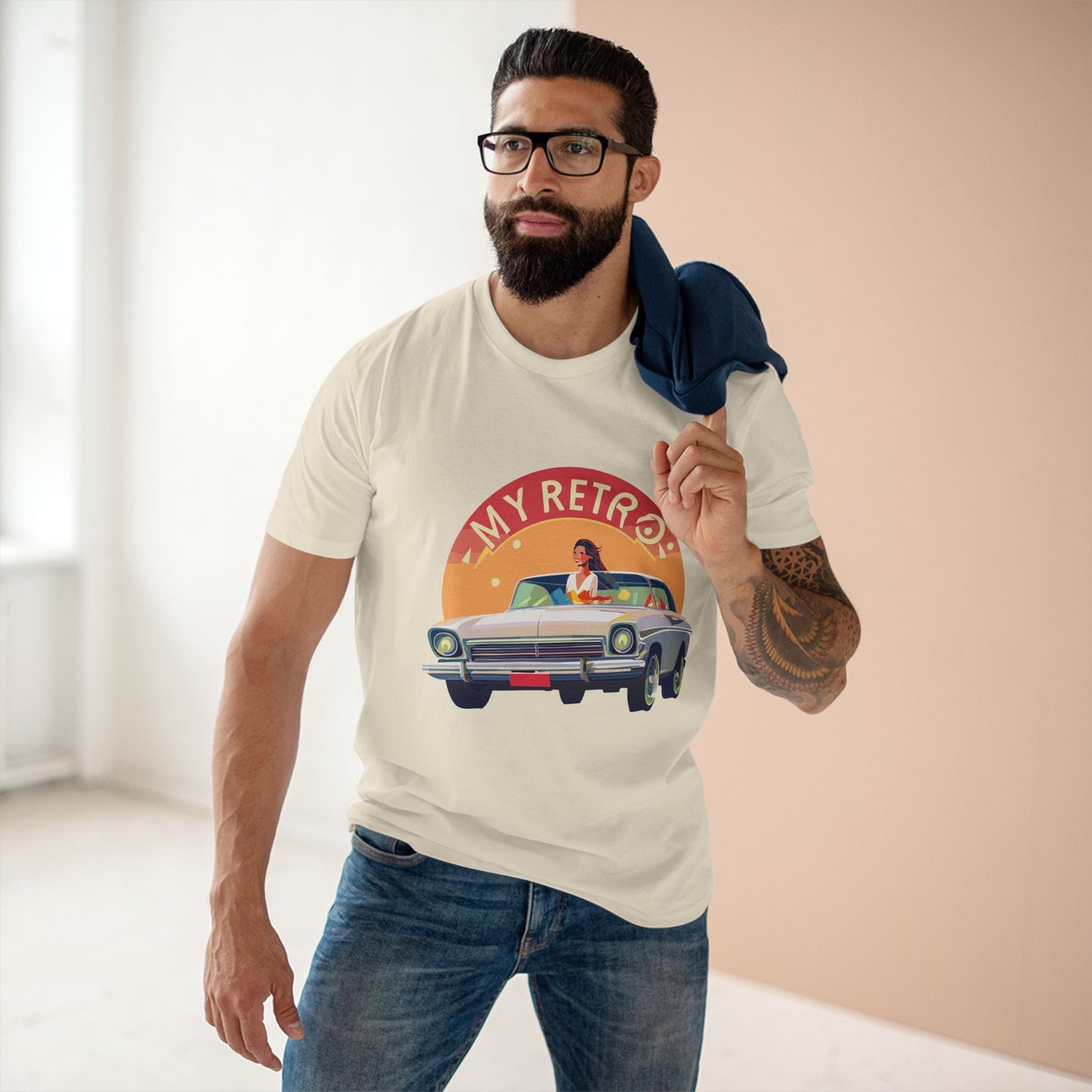 Retro Car Shirts Vintage Car RC-26 Unisex Premium Cotton Tee With Original Art Design