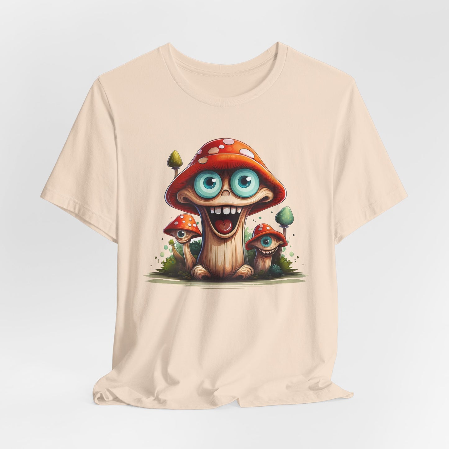Cute Mushroom Graphic Tee, Fun Cartoon Shirt, Funny Mushroom Shirt, Cute Cartoon Tees, Graphic T-Shirt, Art Design T-Shirt