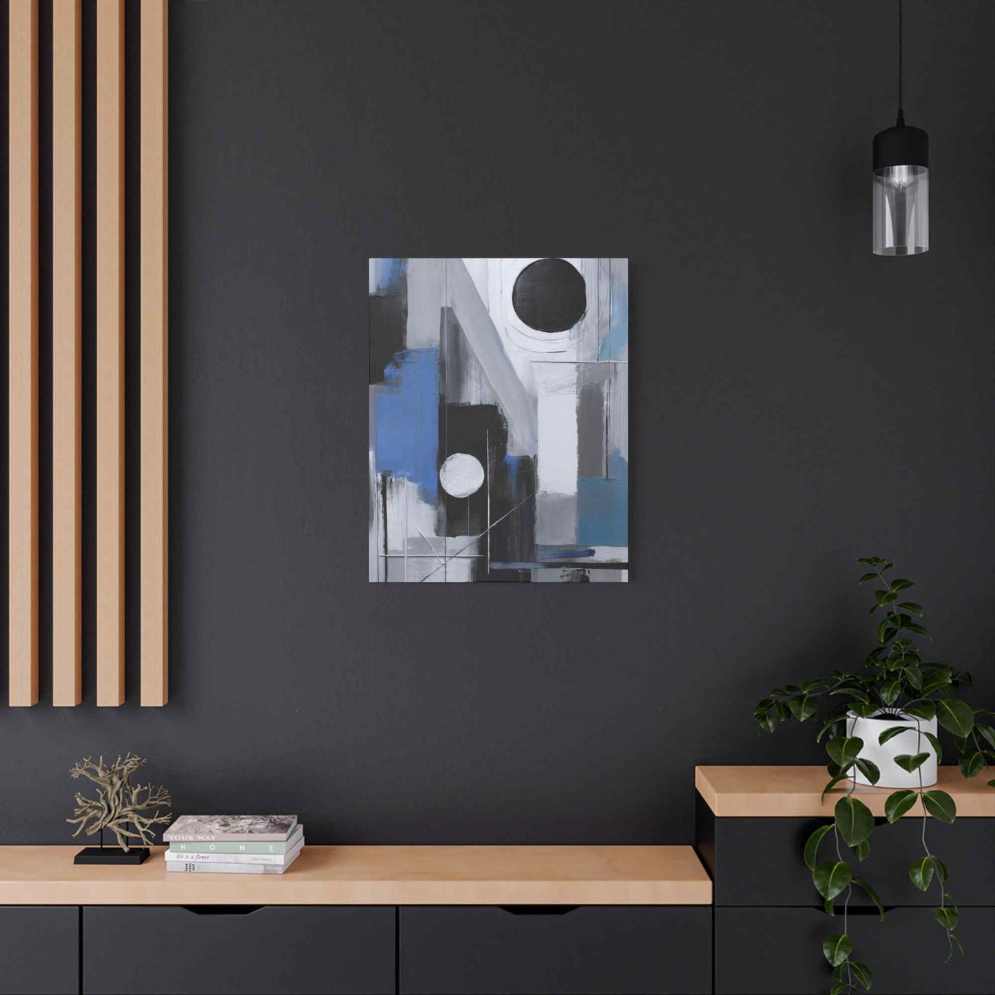 Blue Abstract Painting Print Canvas 20x24,20x30,24x30, 24x32,24x36,30x40, 32x48,36x48,40x60 Pine-Wood Inner Frame ABS-27