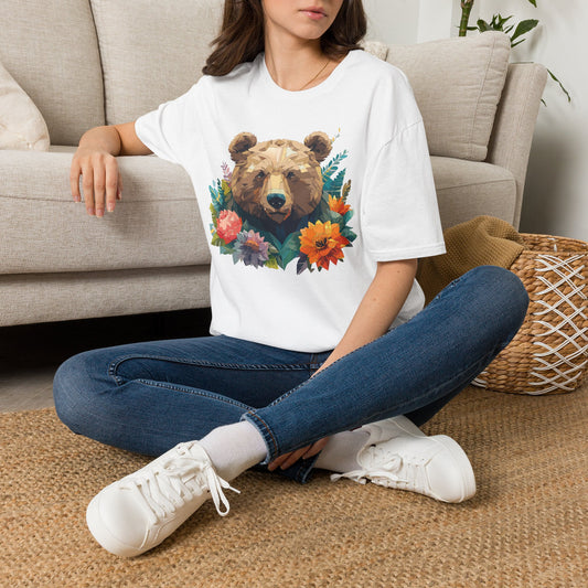 Geometric Bear Floral Shirt | T-Shirt
