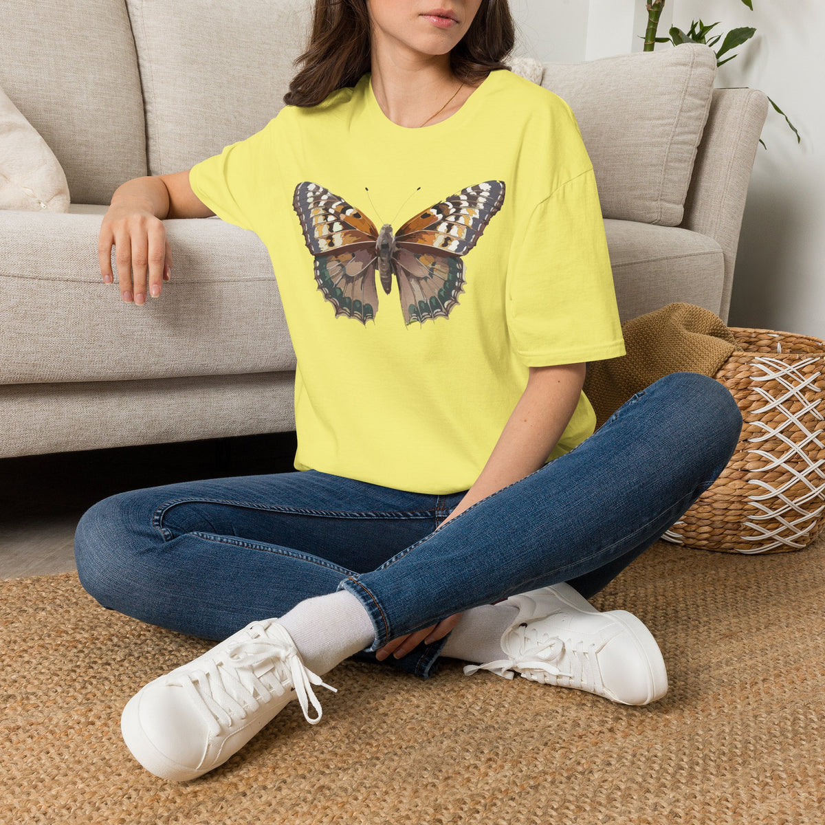 Butterfly Illustration T-Shirt — Vintage Monarch Nature Graphic Tee Unisex 100 Cotton Gildan T-Shirt