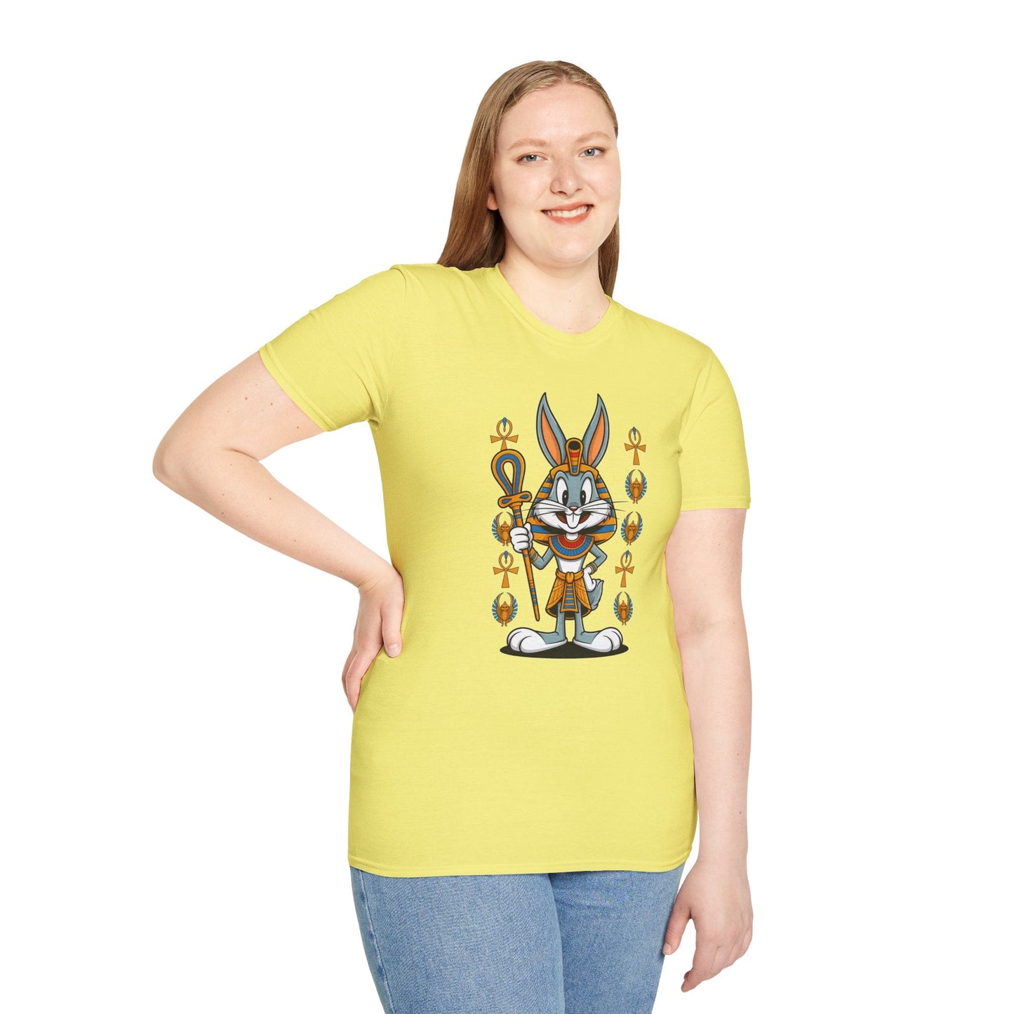 Cartoon Bunny Graphic Unisex Cotton Animal Animation Artwork Design Tee 31