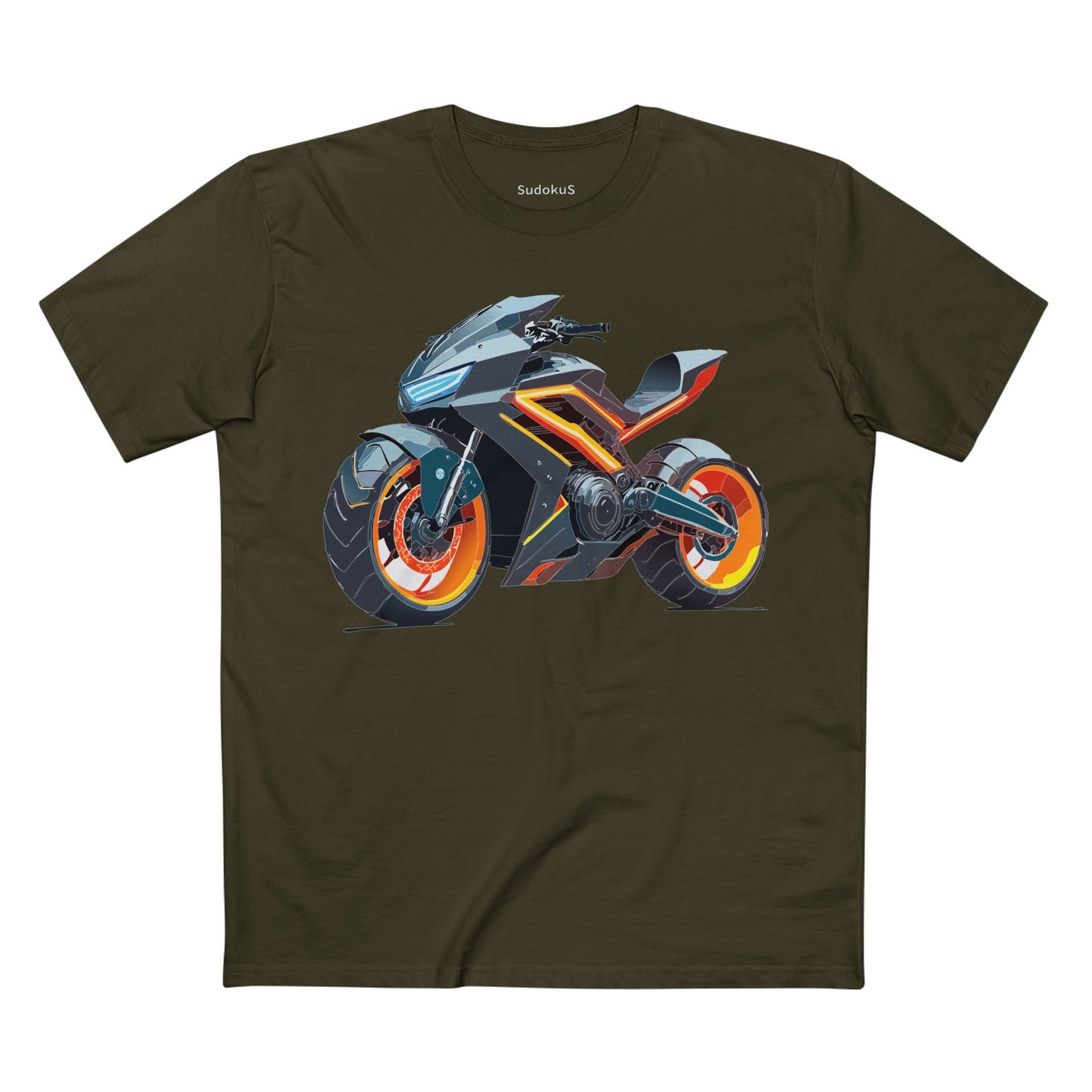 Moto Bike Graphic Unisex 100 Cotton Staple Tee 12