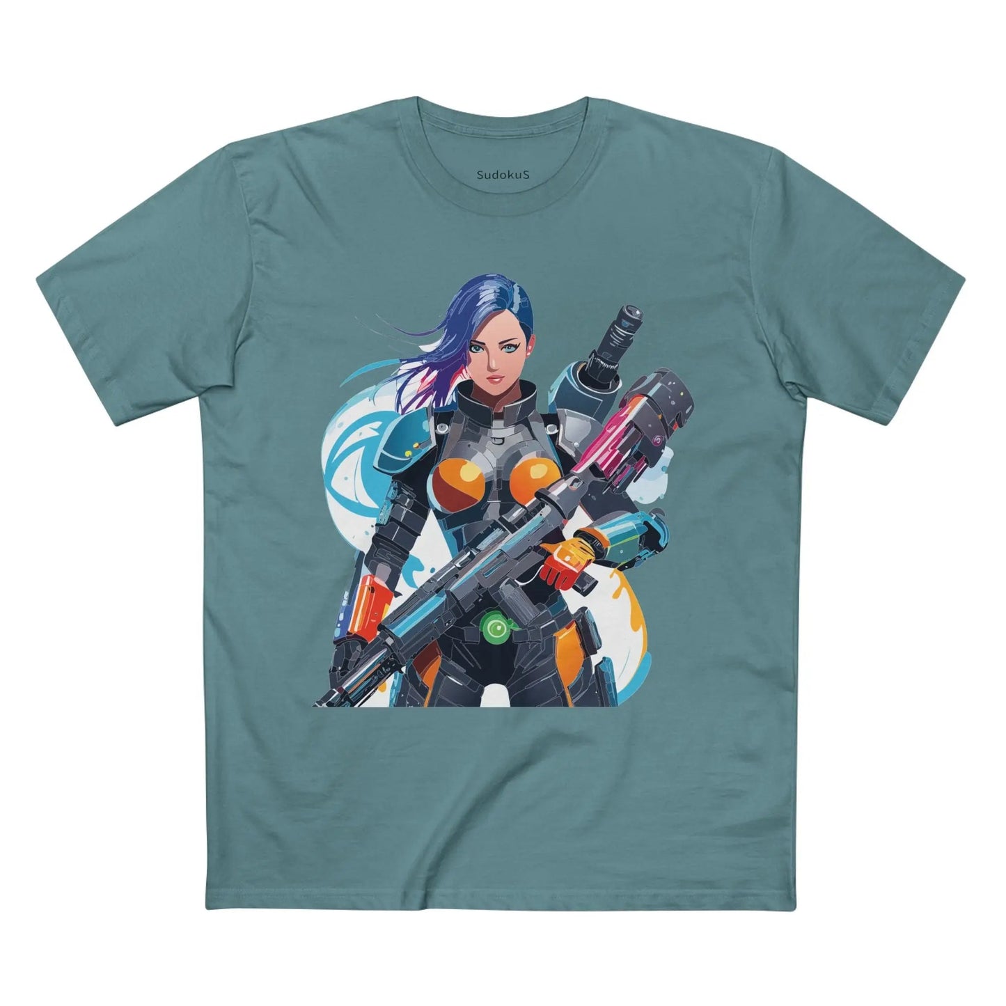 Army-woman Graphic Unisex 100 Cotton Staple Tee 24