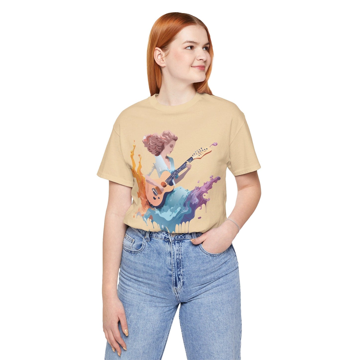 Music Graphic Unisex 100 Cotton Vintage Art with Musical Elements Tee 38